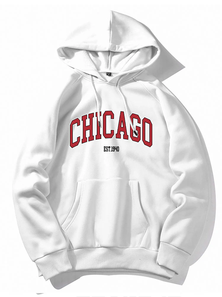 Chicago Buchstaben Druck Hoodie - Image 6