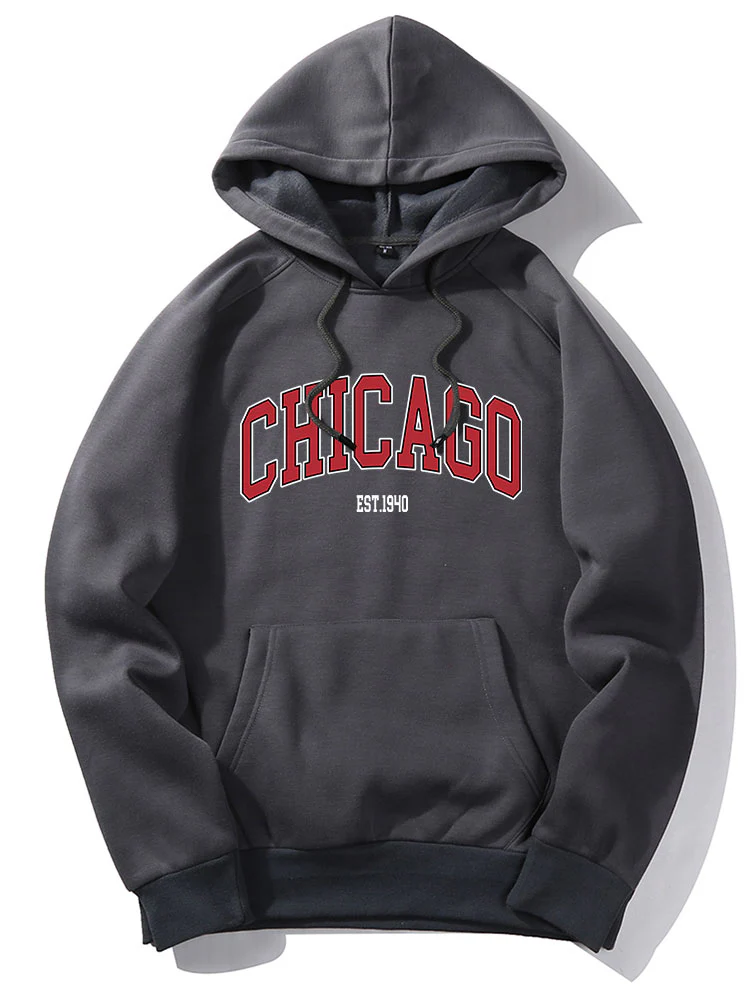 Chicago Buchstaben Druck Hoodie & Jogginghose - Image 10