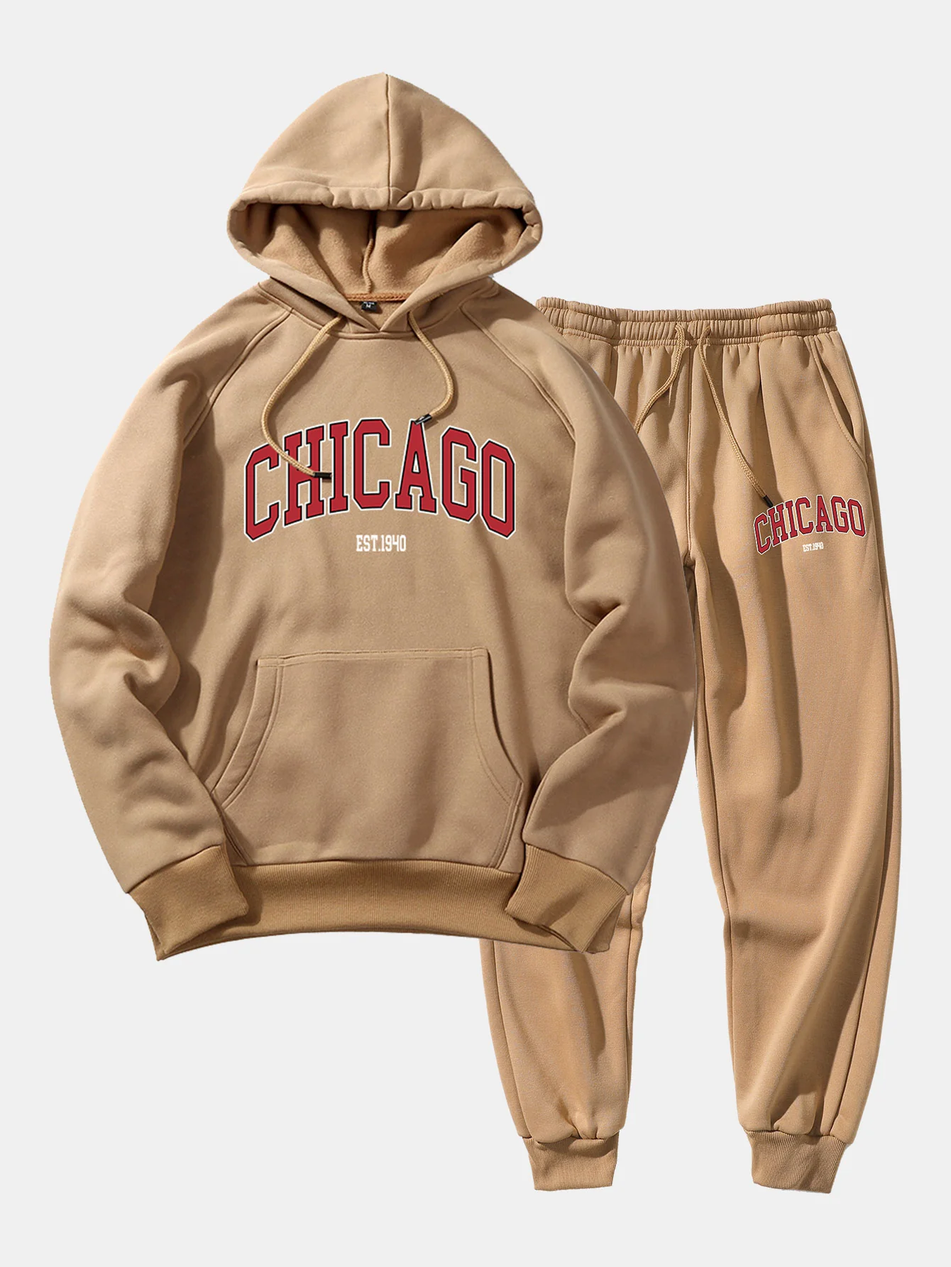 Chicago Buchstaben Druck Hoodie & Jogginghose - Image 2