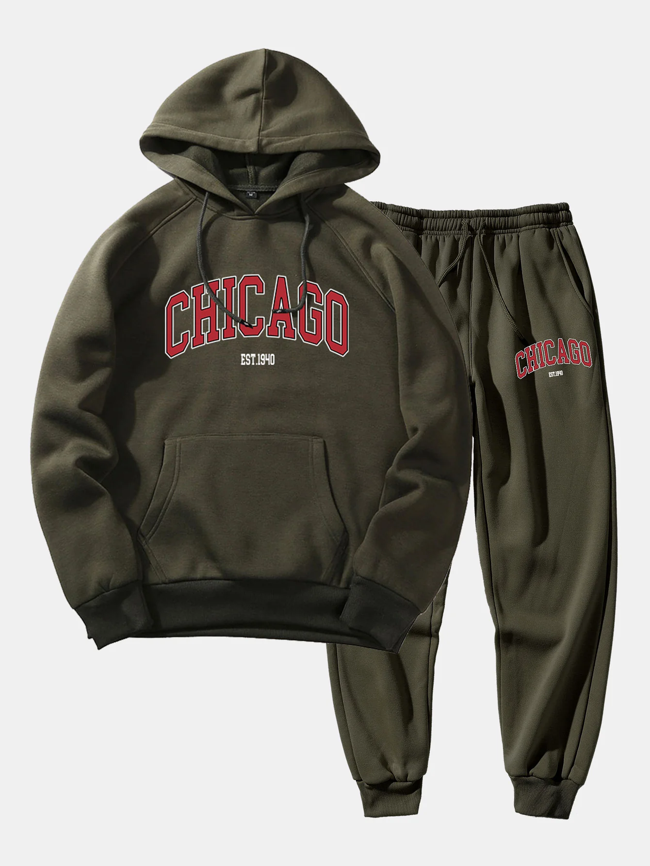 Chicago Buchstaben Druck Hoodie & Jogginghose - Image 6
