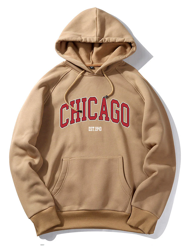 Chicago Buchstaben Druck Hoodie & Jogginghose - Image 7
