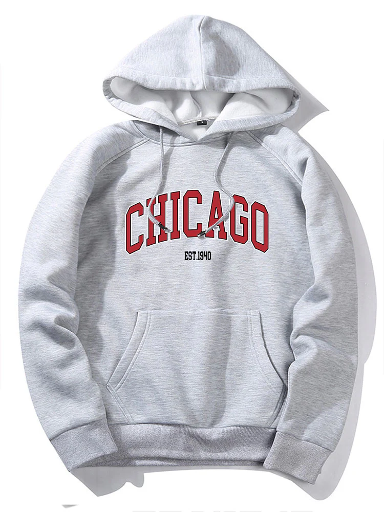 Chicago Buchstaben Druck Hoodie & Jogginghose - Image 9
