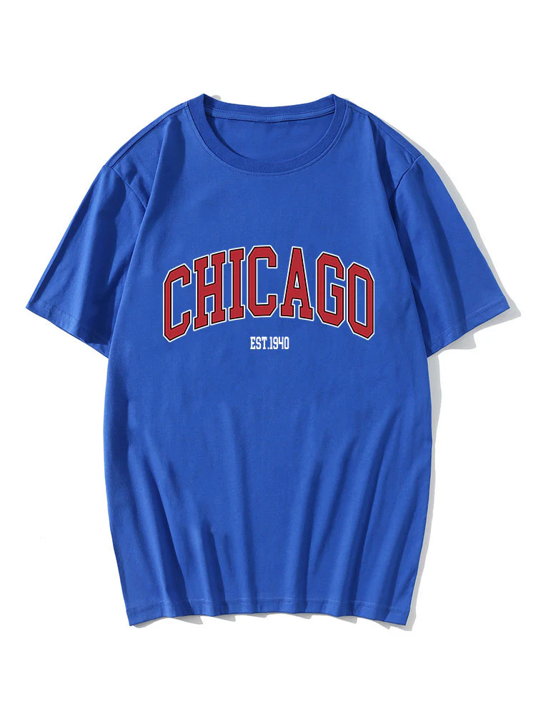 Chicago Buchstaben Druck T-Shirt