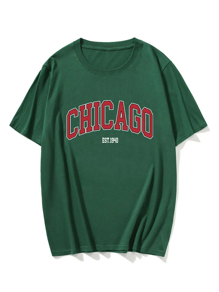 Chicago Buchstaben Druck T-Shirt - Image 2
