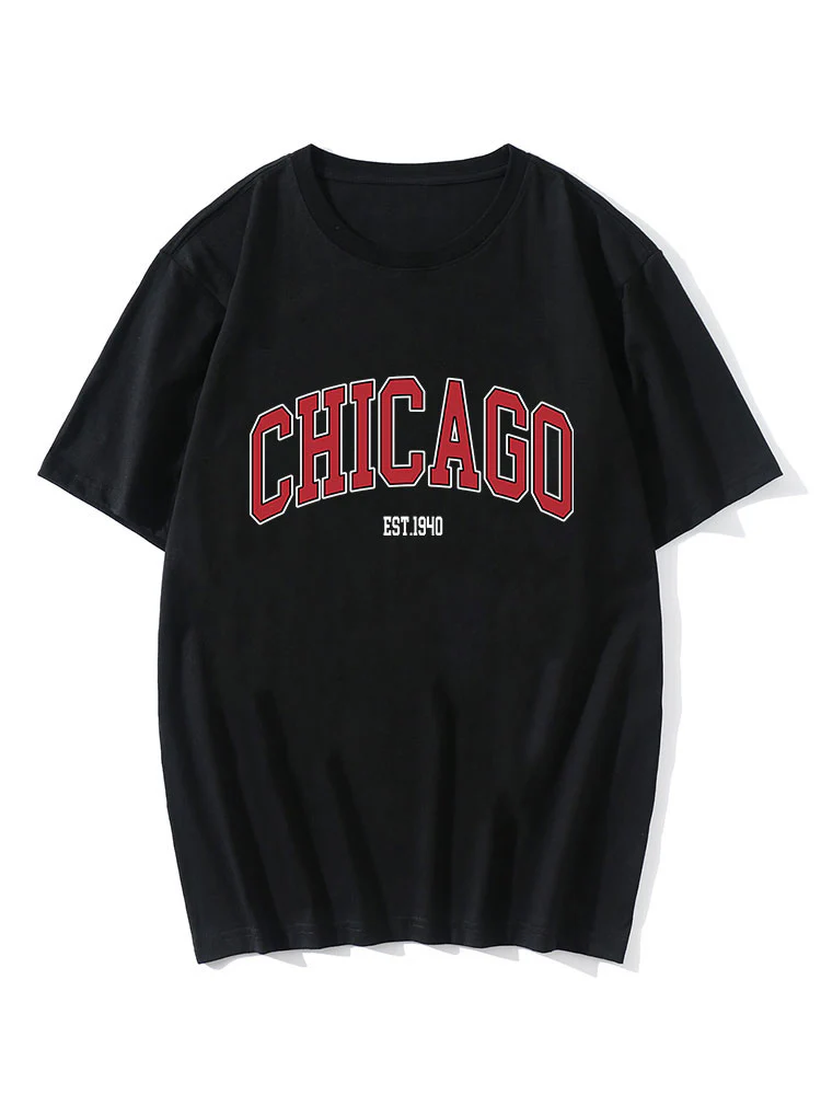 Chicago Buchstaben Druck T-Shirt - Image 3