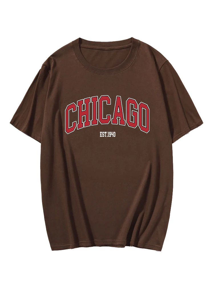 Chicago Buchstaben Druck T-Shirt - Image 4