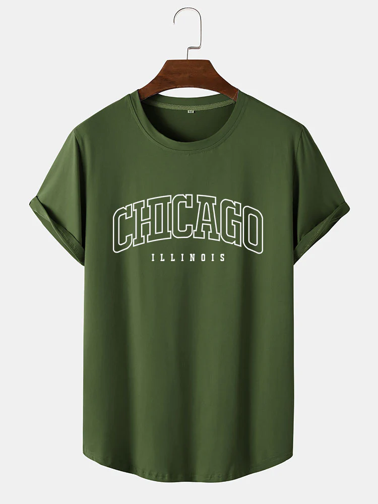 Chicago Print Arc Hem T-Shirt - Image 2