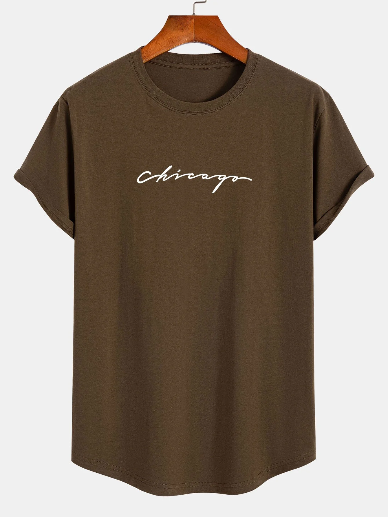 Chicago Print Baumwoll-T-Shirt mit Bogen-Saum - Image 4