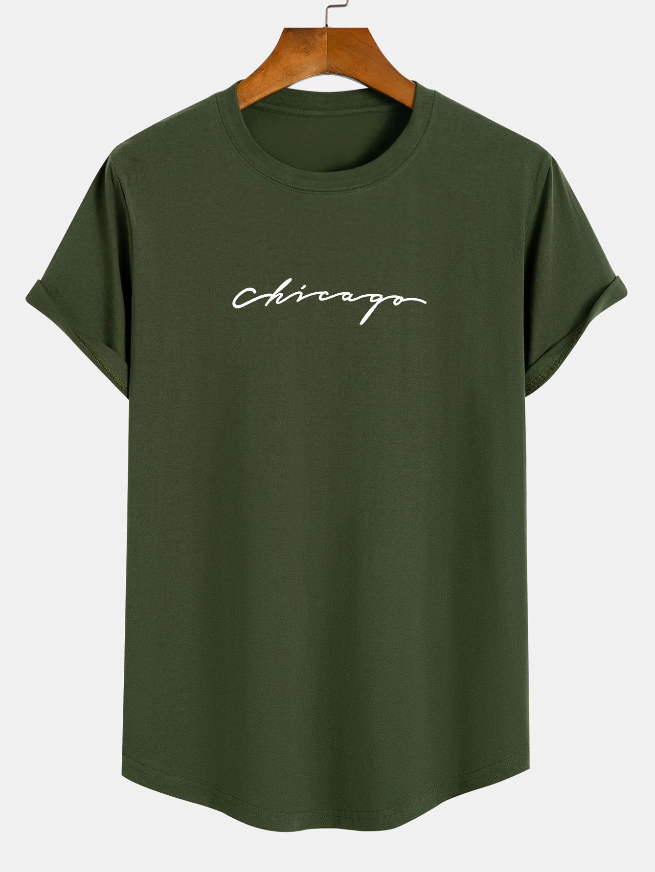 Chicago Print Baumwoll-T-Shirt mit Bogen-Saum - Image 5