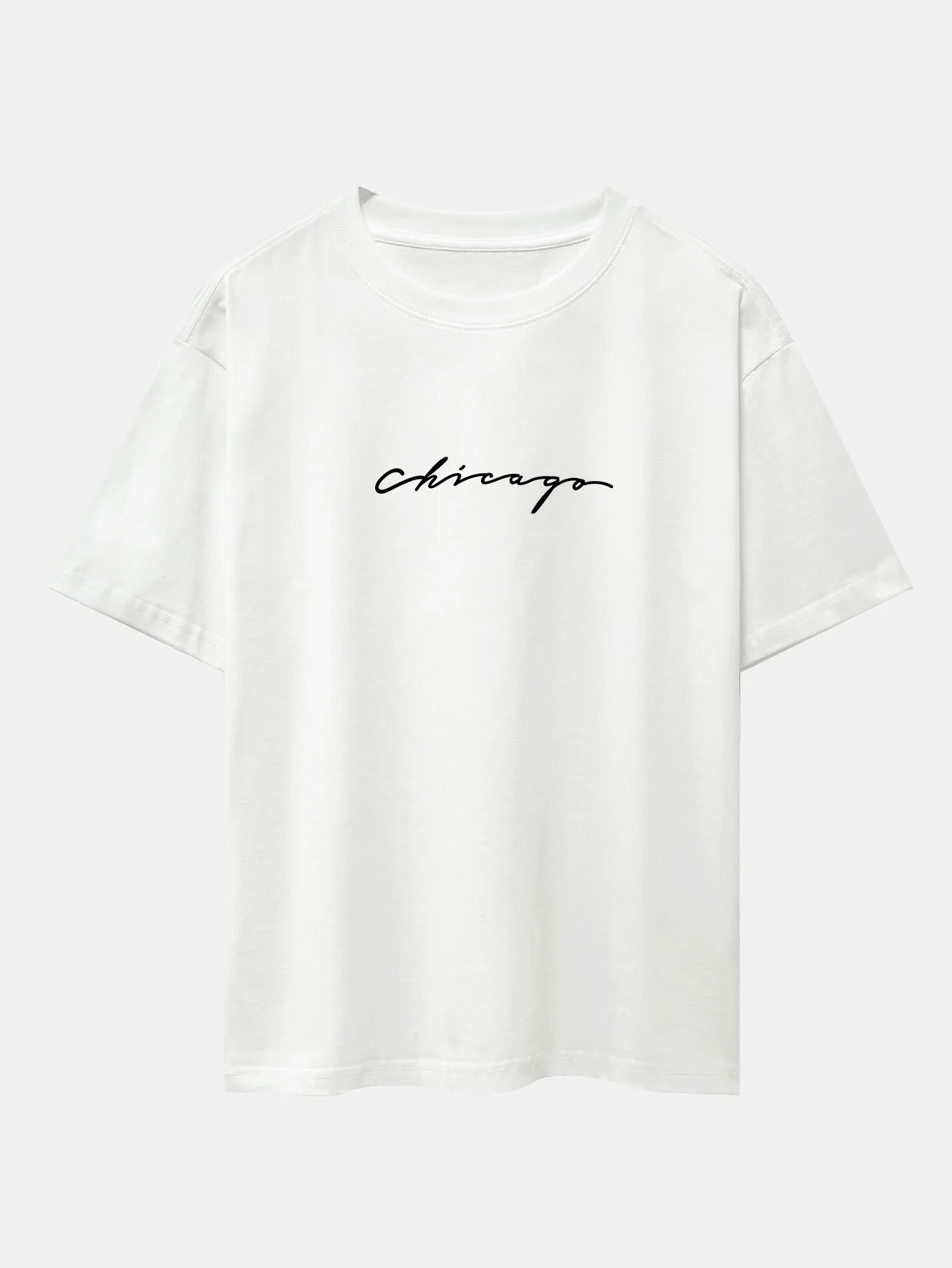 Chicago Print Schwergewicht Übergröße T-Shirt - Image 2