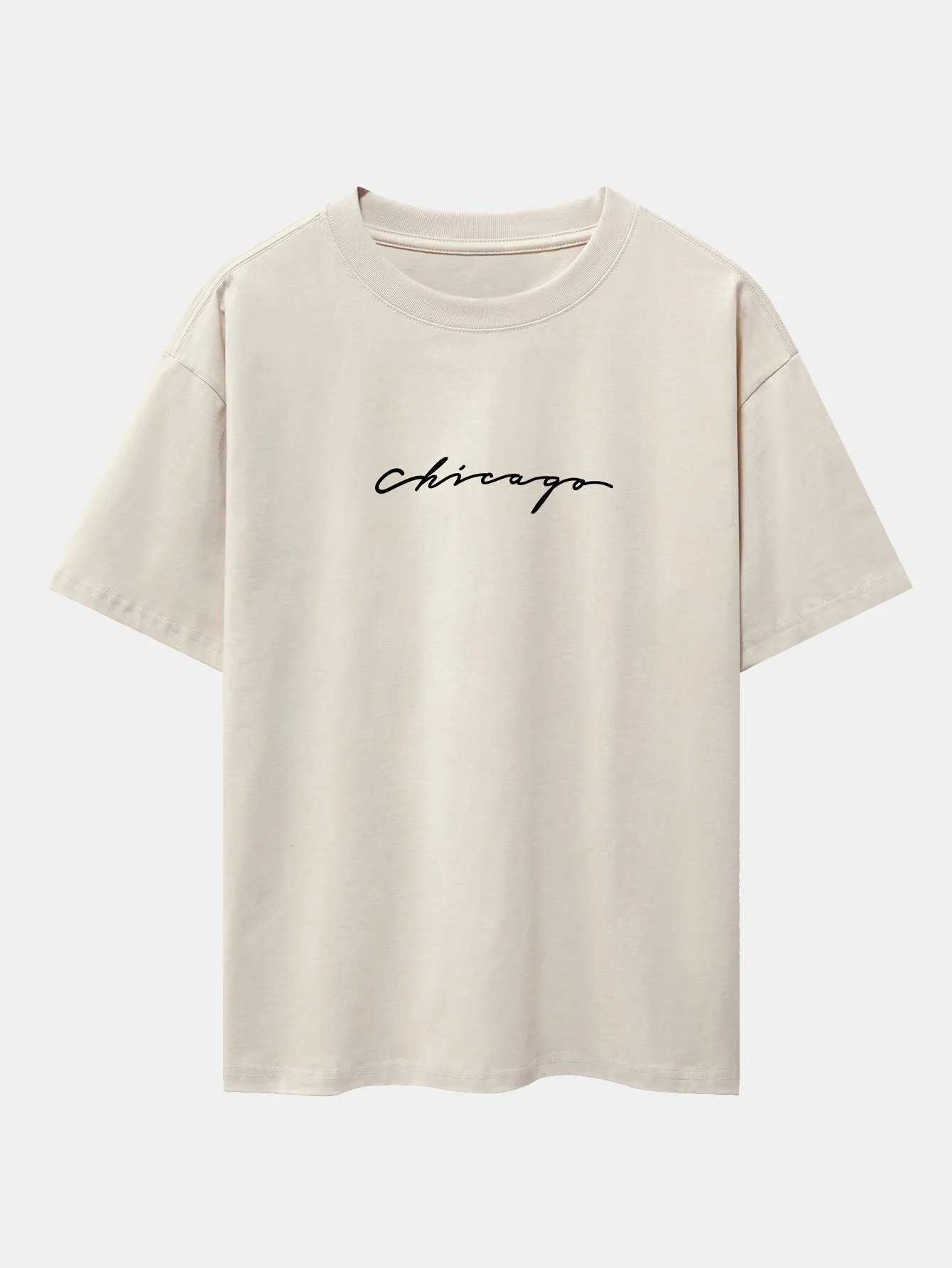 Chicago Print Schwergewicht Übergröße T-Shirt - Image 3
