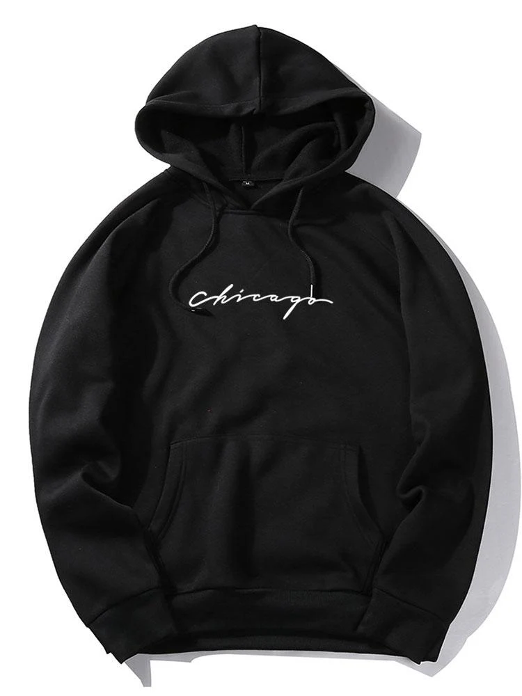 Chicago Print Raglan Hoodie - Image 2