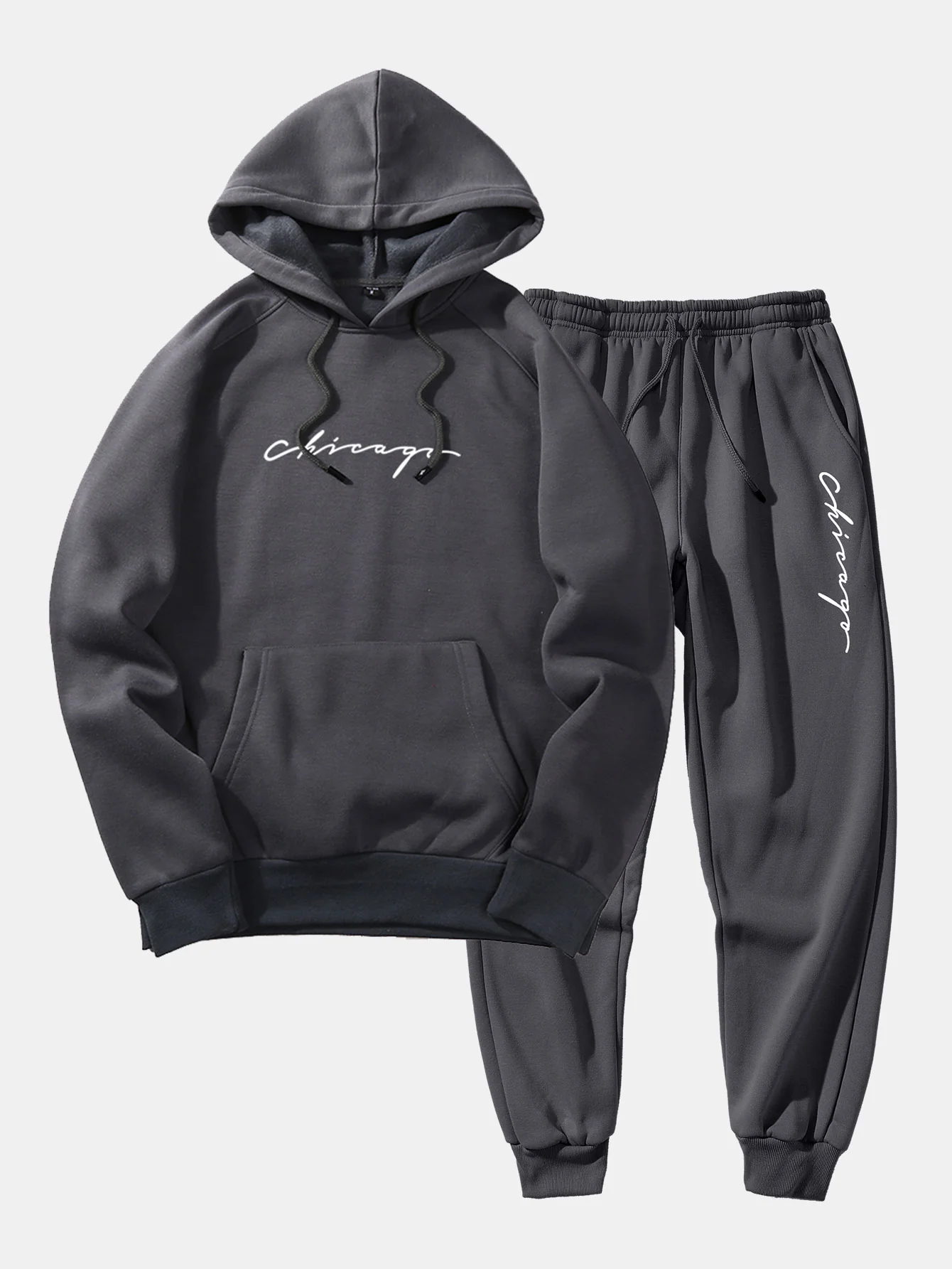 Chicago Print Raglan Hoodie & Jogginghose