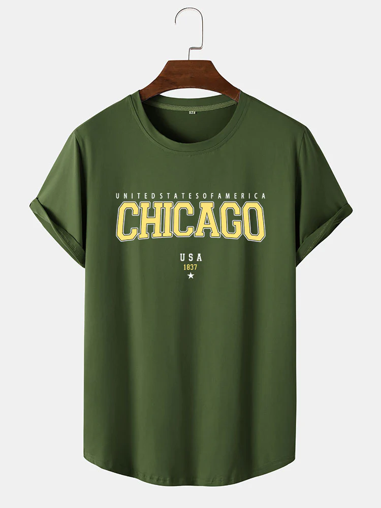 Chicago Gelb Druck T-Shirt - Image 2