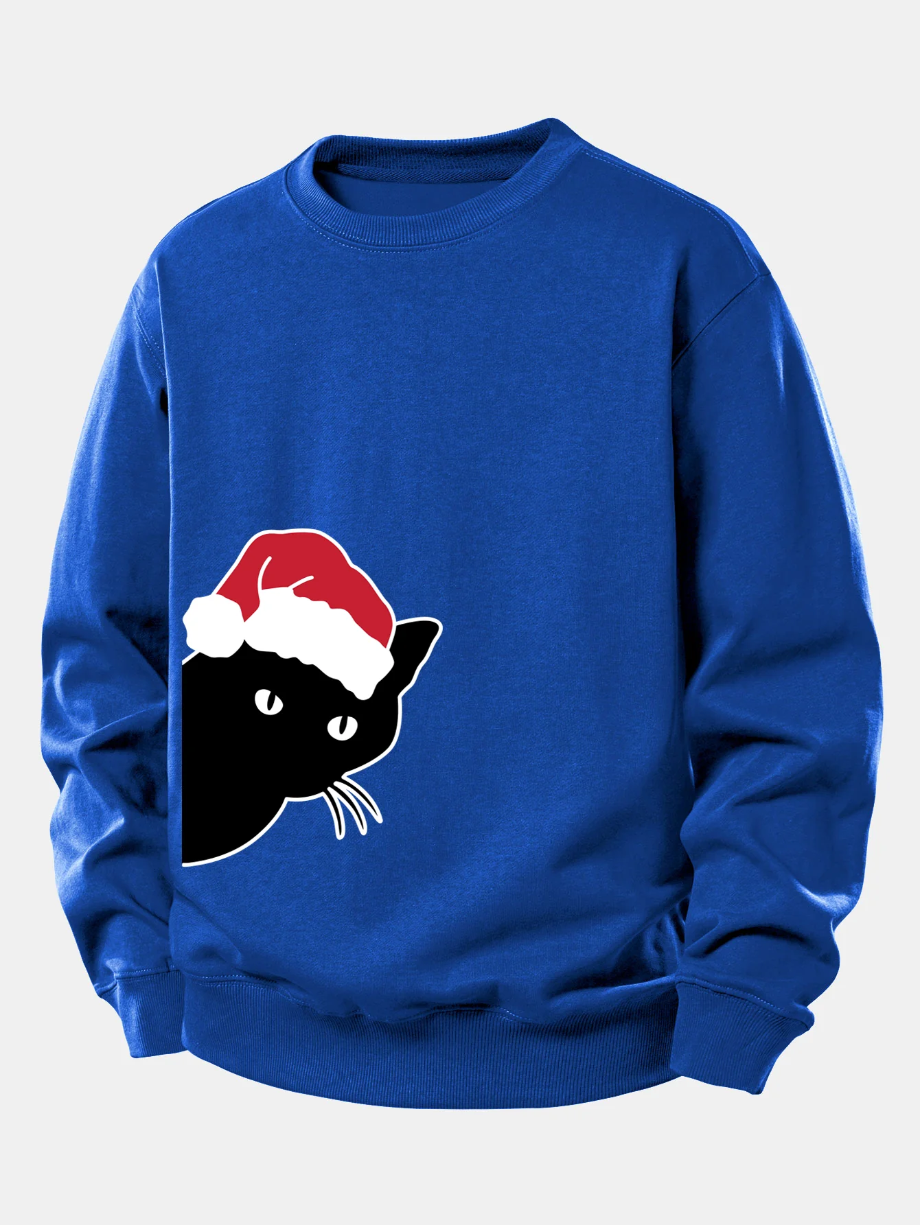 Christmas Black Cat Print Relax Fit Sweatshirt - Image 11