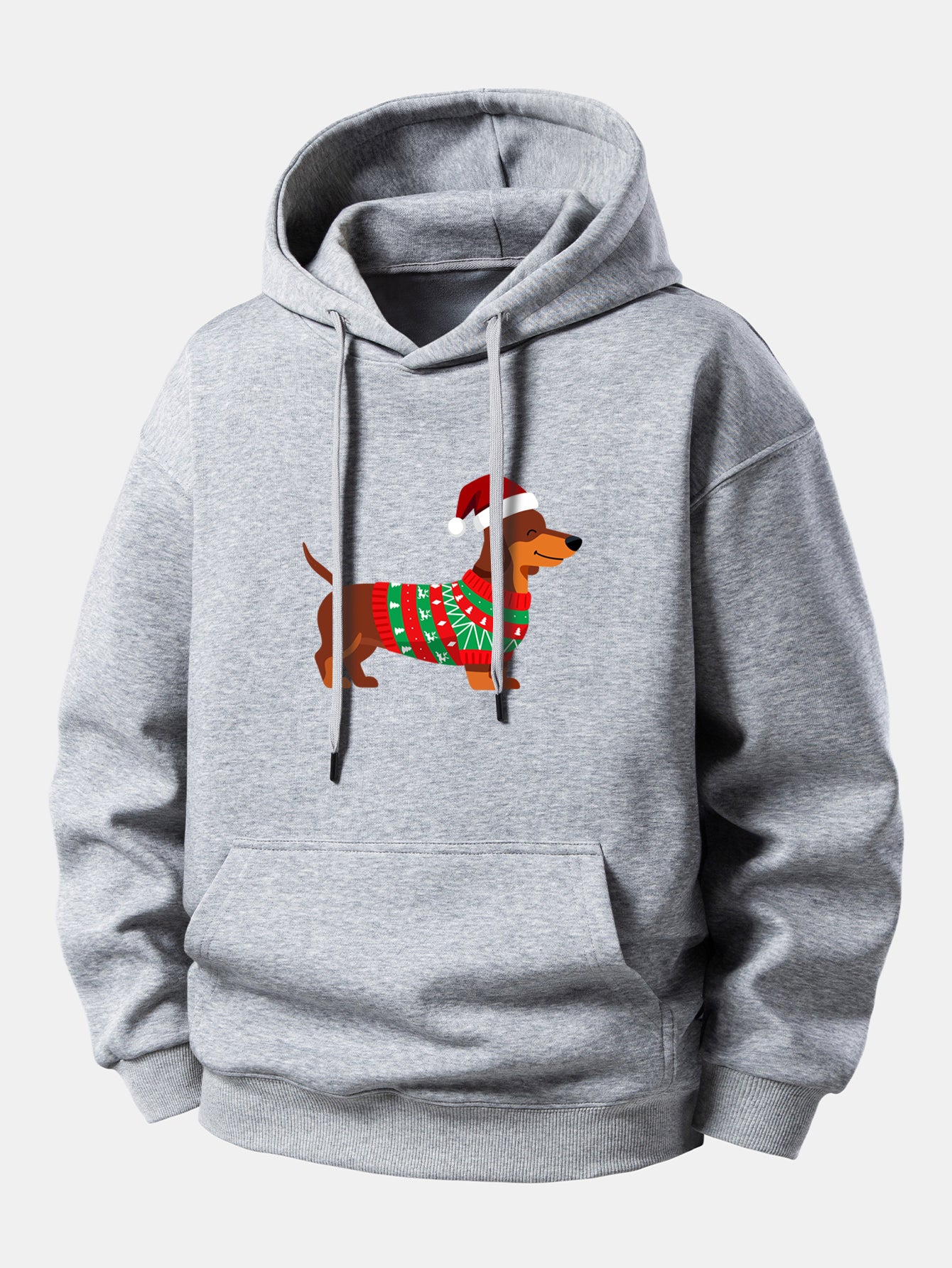 Christmas Dachshund Print Relax Fit Hoodie - Image 10