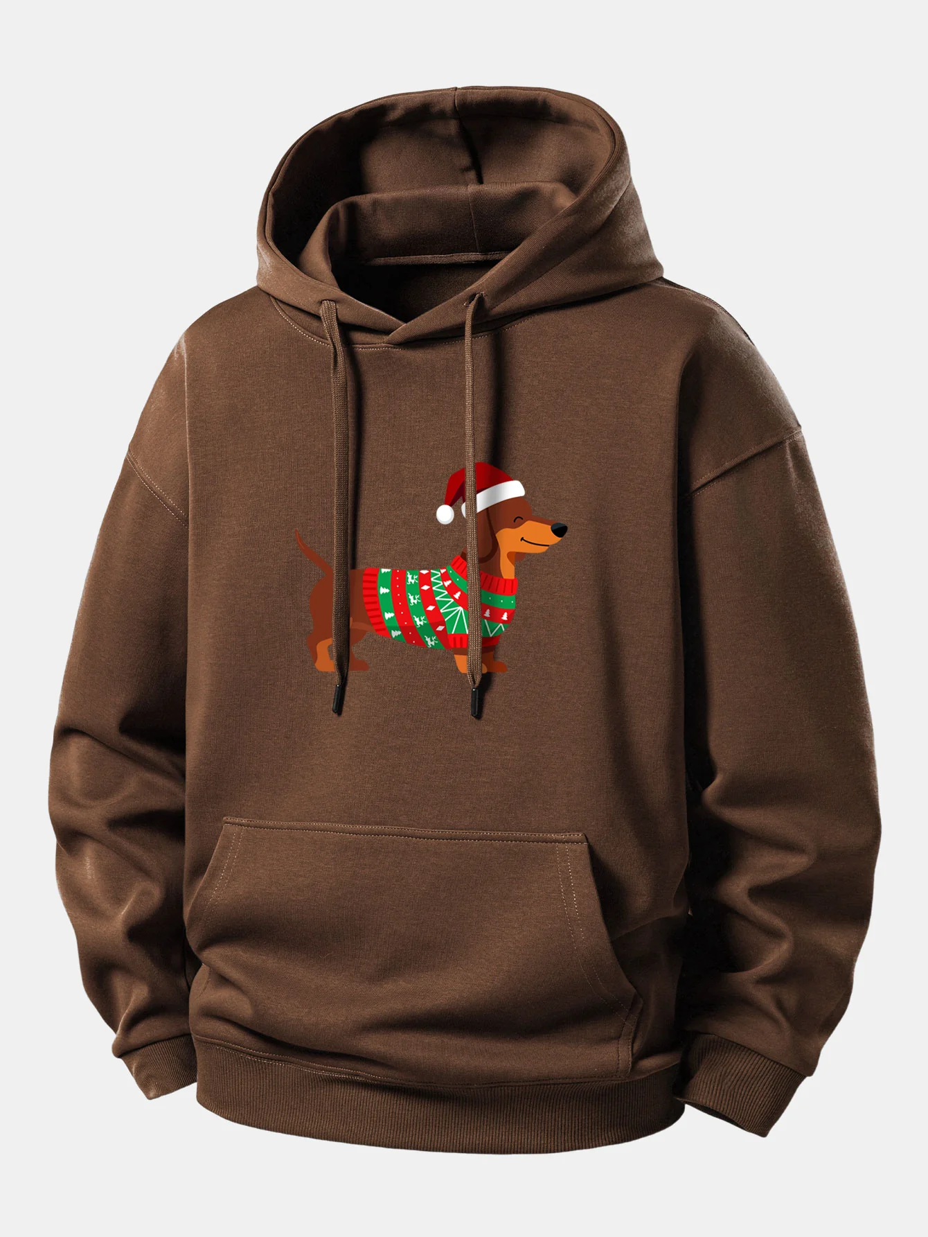 Christmas Dachshund Print Relax Fit Hoodie - Image 11