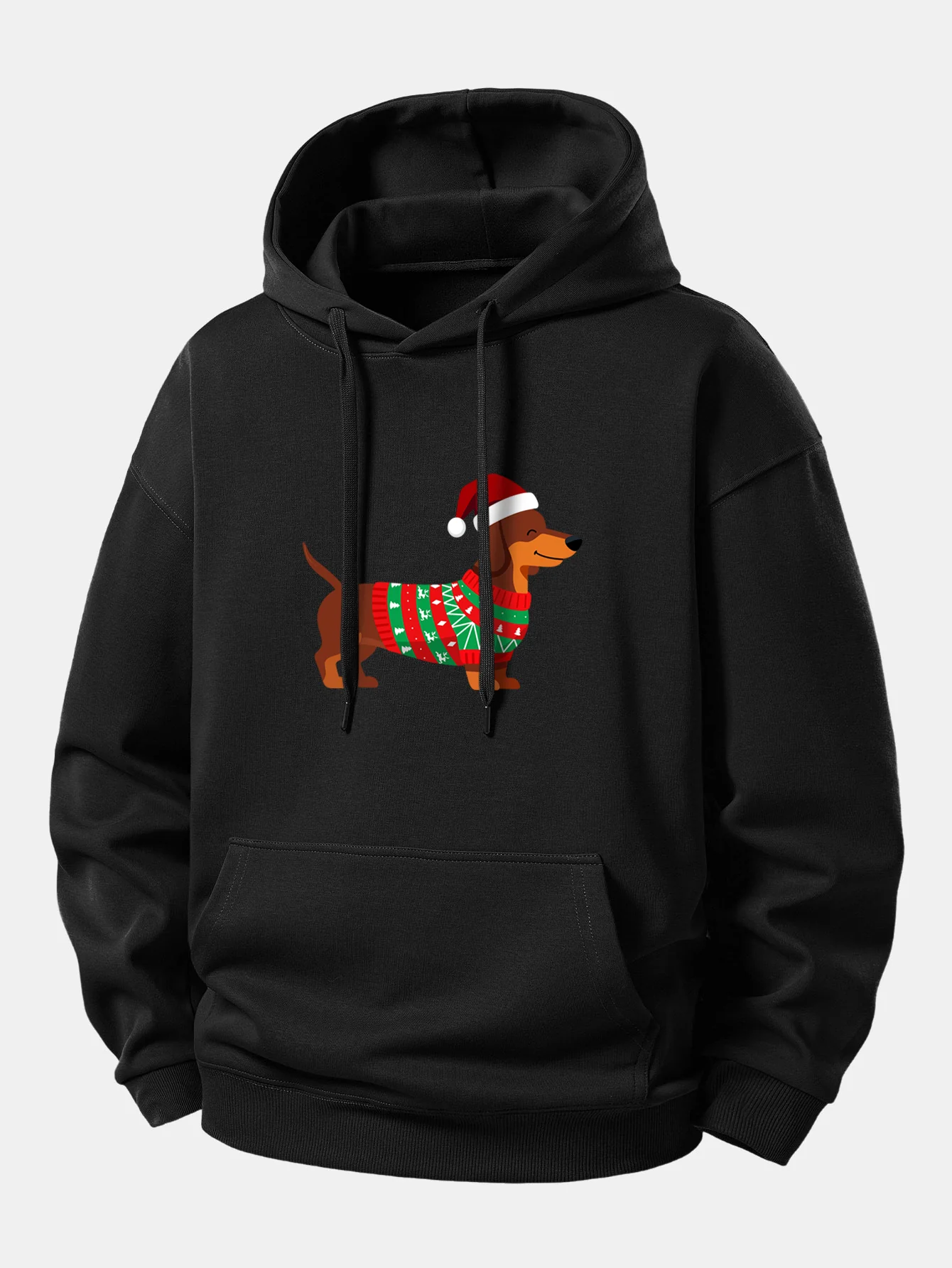 Christmas Dachshund Print Relax Fit Hoodie - Image 2