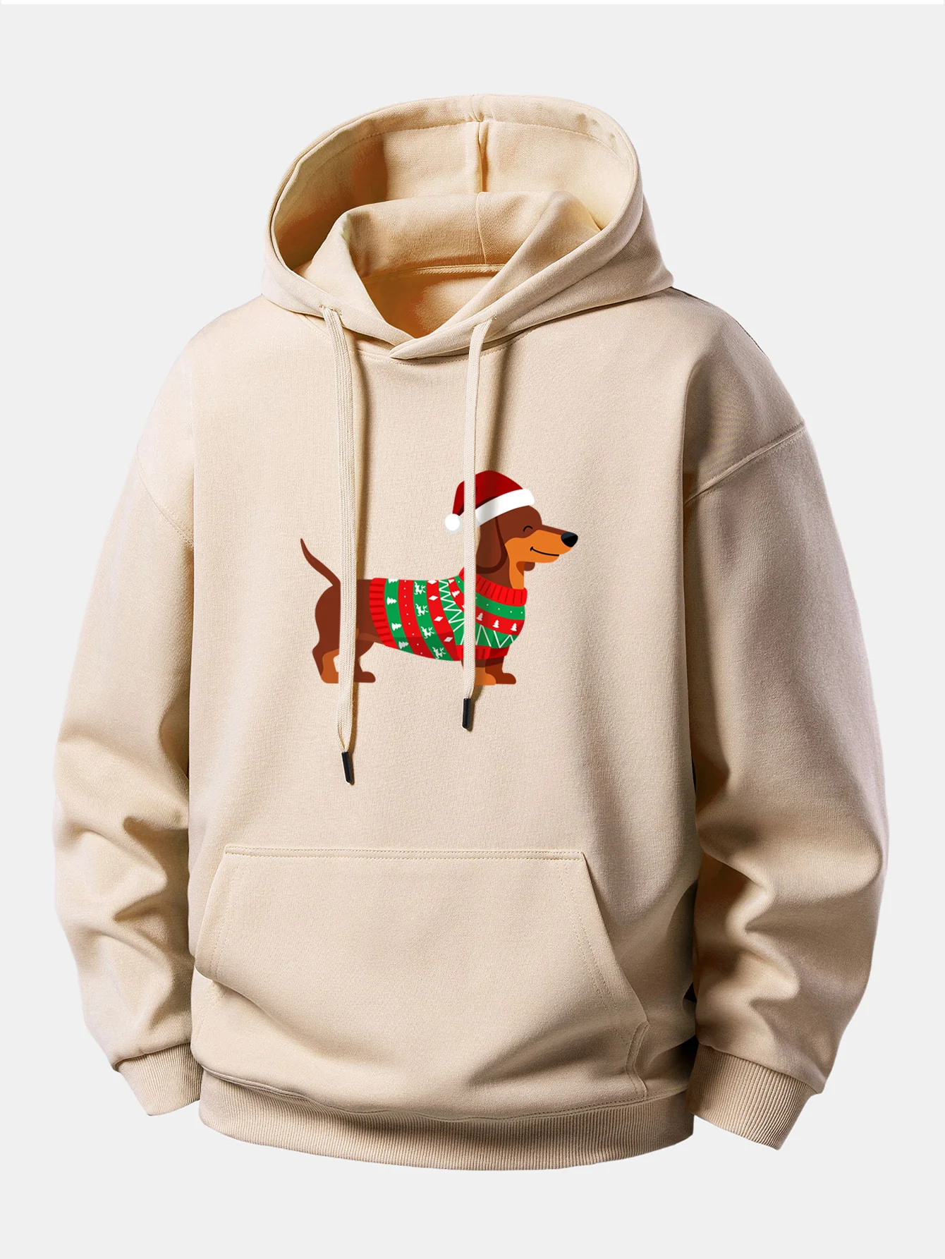 Christmas Dachshund Print Relax Fit Hoodie - Image 3