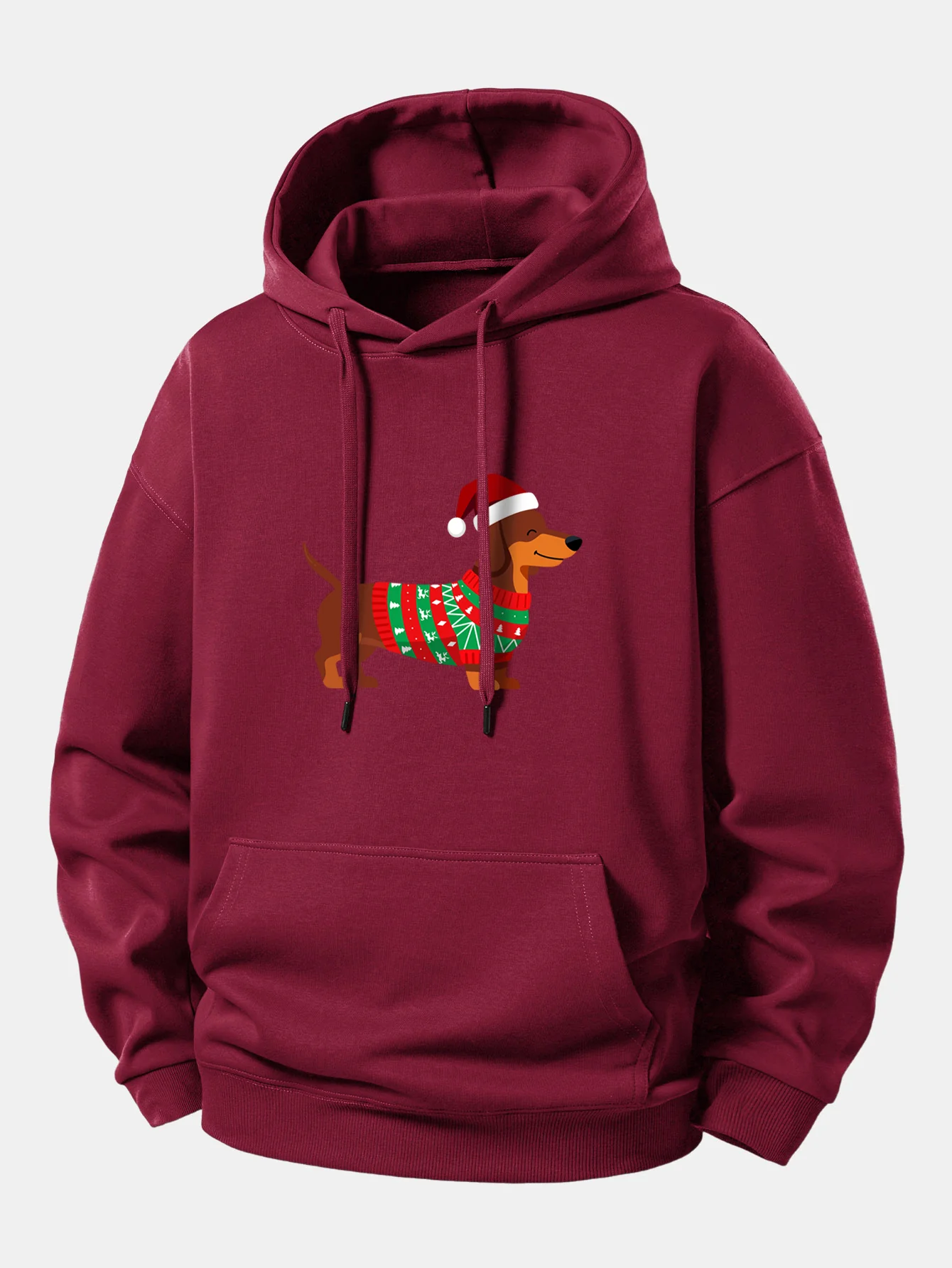 Christmas Dachshund Print Relax Fit Hoodie - Image 5