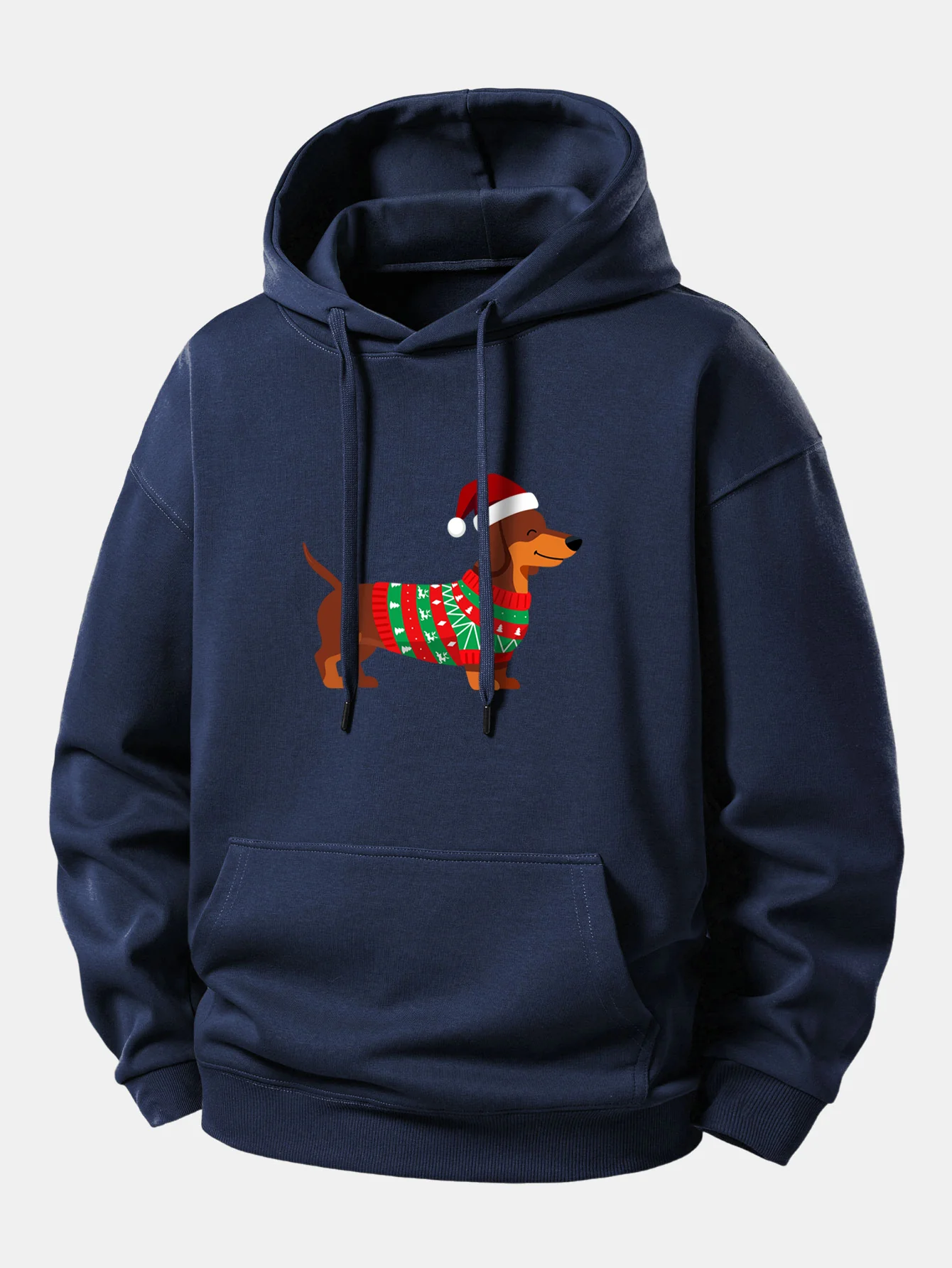 Christmas Dachshund Print Relax Fit Hoodie - Image 7