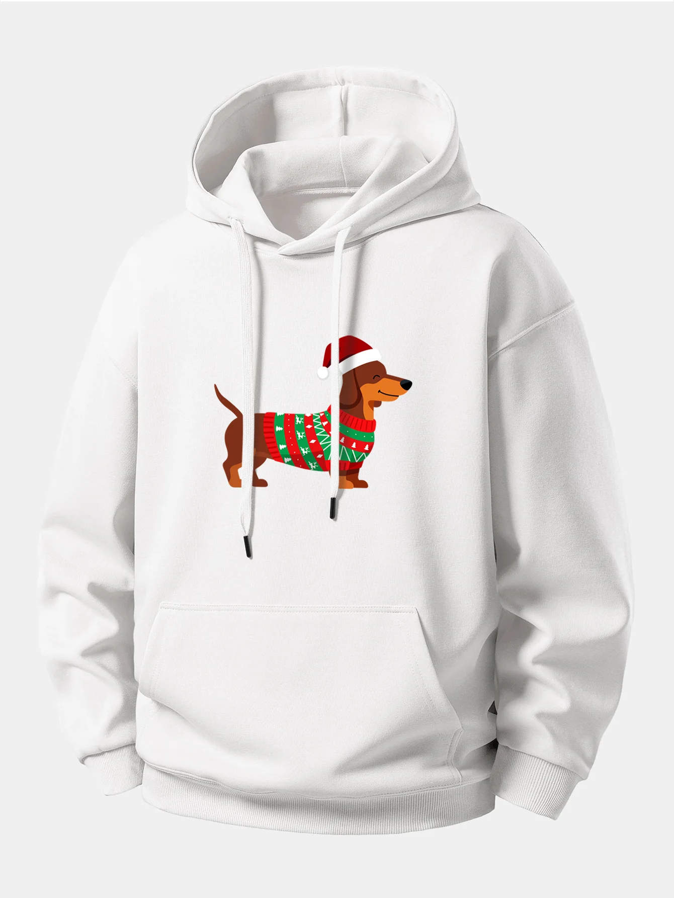 Christmas Dachshund Print Relax Fit Hoodie - Image 9