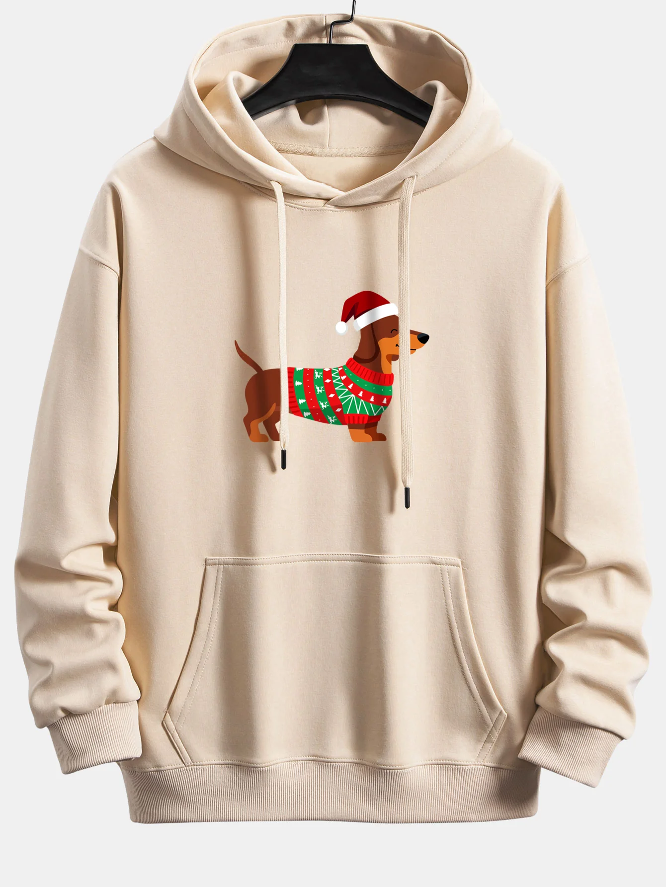 Christmas Dachshund Print Relax Fit Hoodie - Image 10