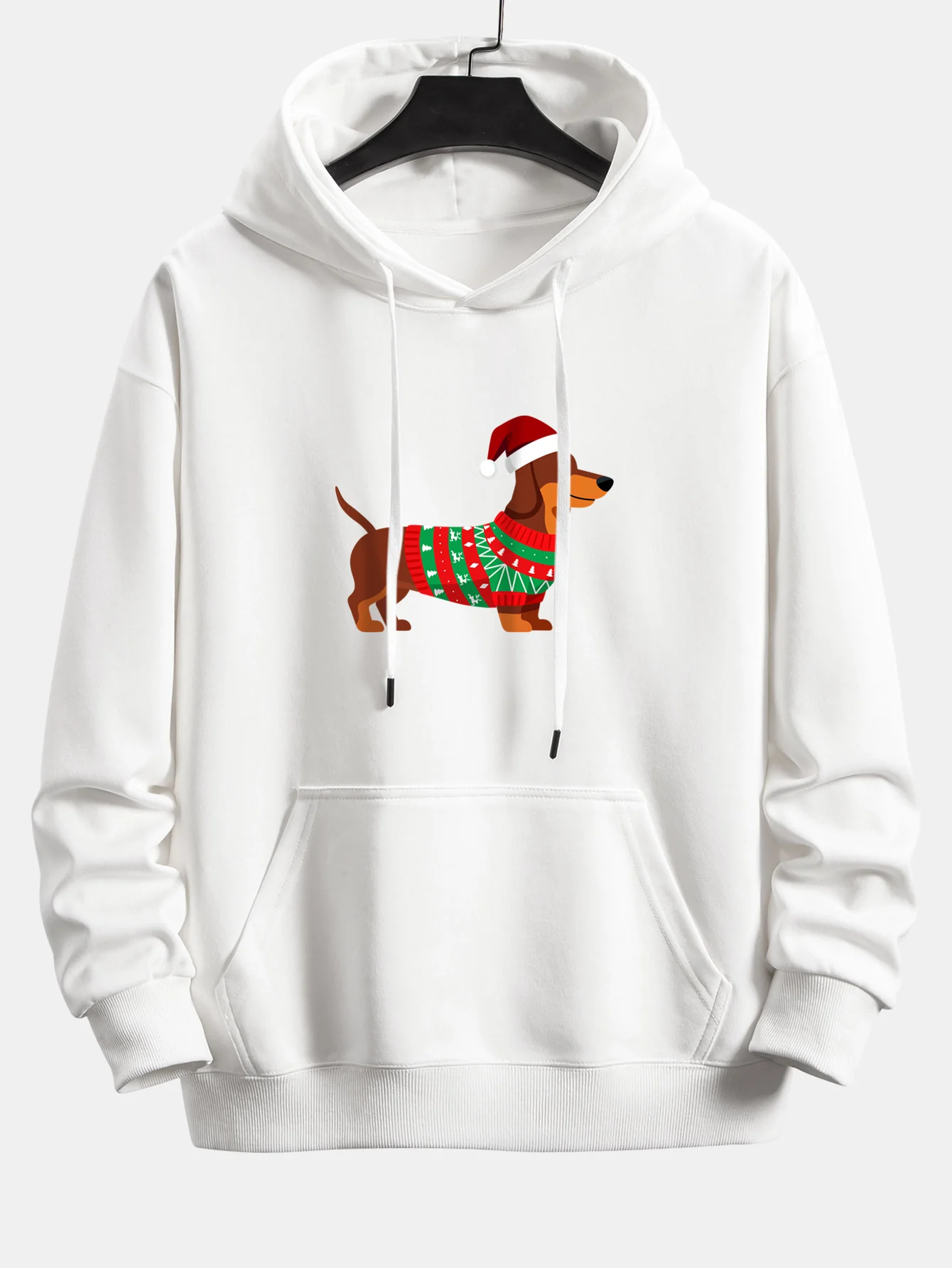 Christmas Dachshund Print Relax Fit Hoodie - Image 11