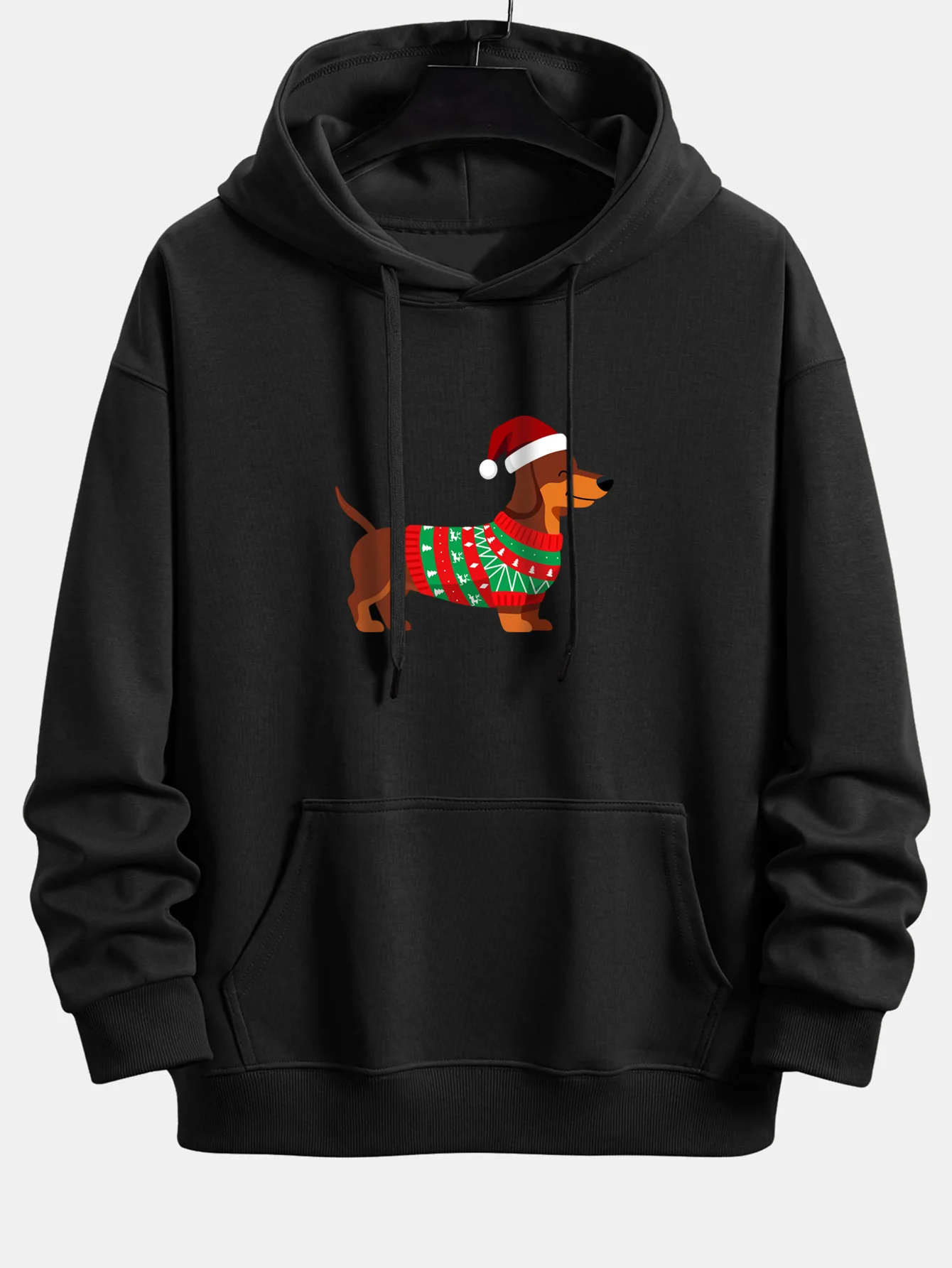 Christmas Dachshund Print Relax Fit Hoodie - Image 2