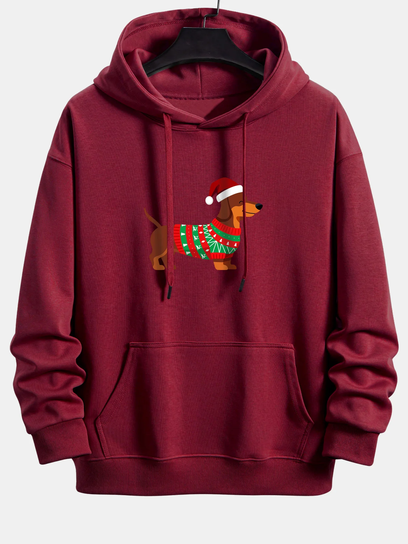 Christmas Dachshund Print Relax Fit Hoodie - Image 3