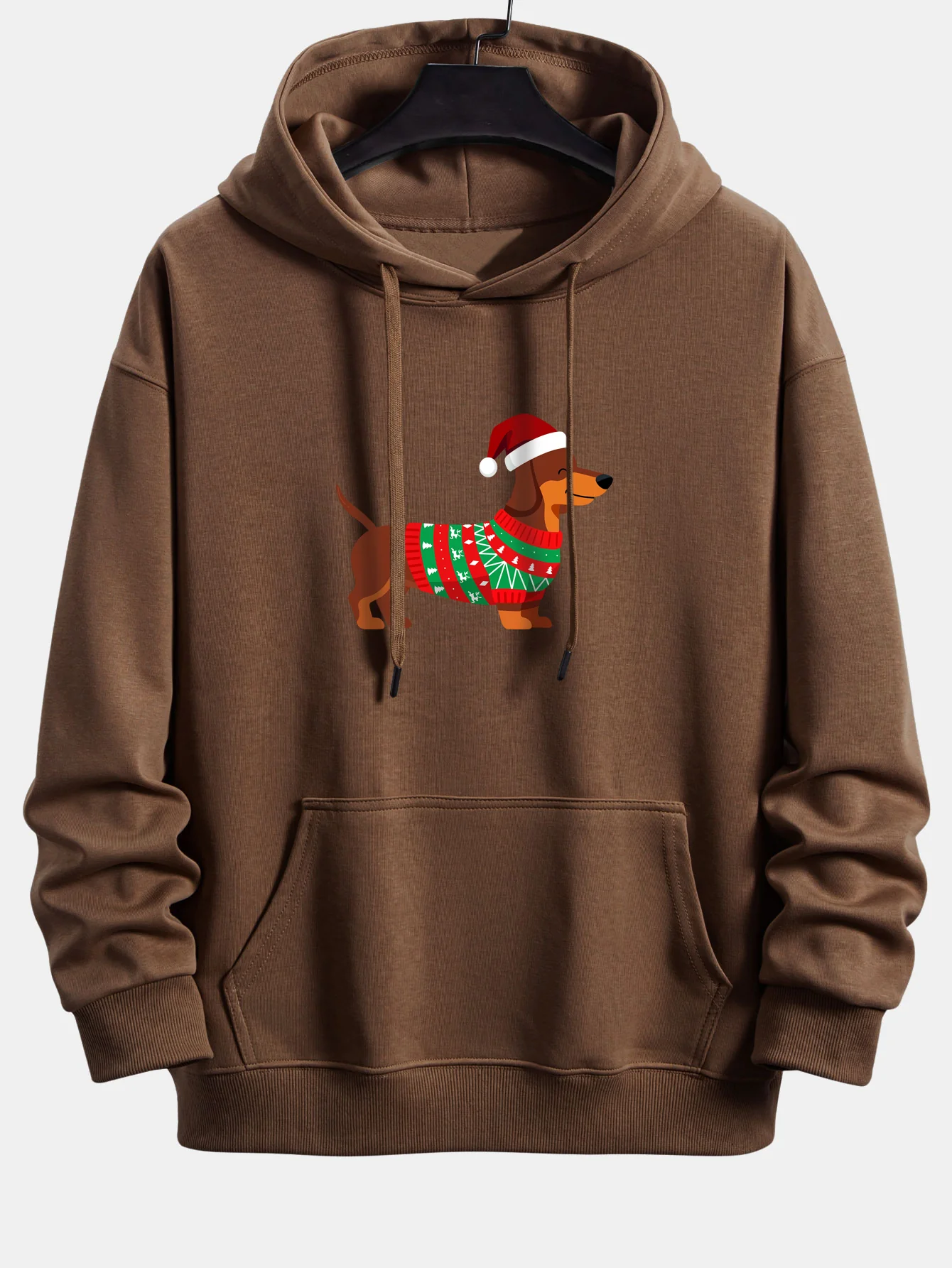 Christmas Dachshund Print Relax Fit Hoodie - Image 4