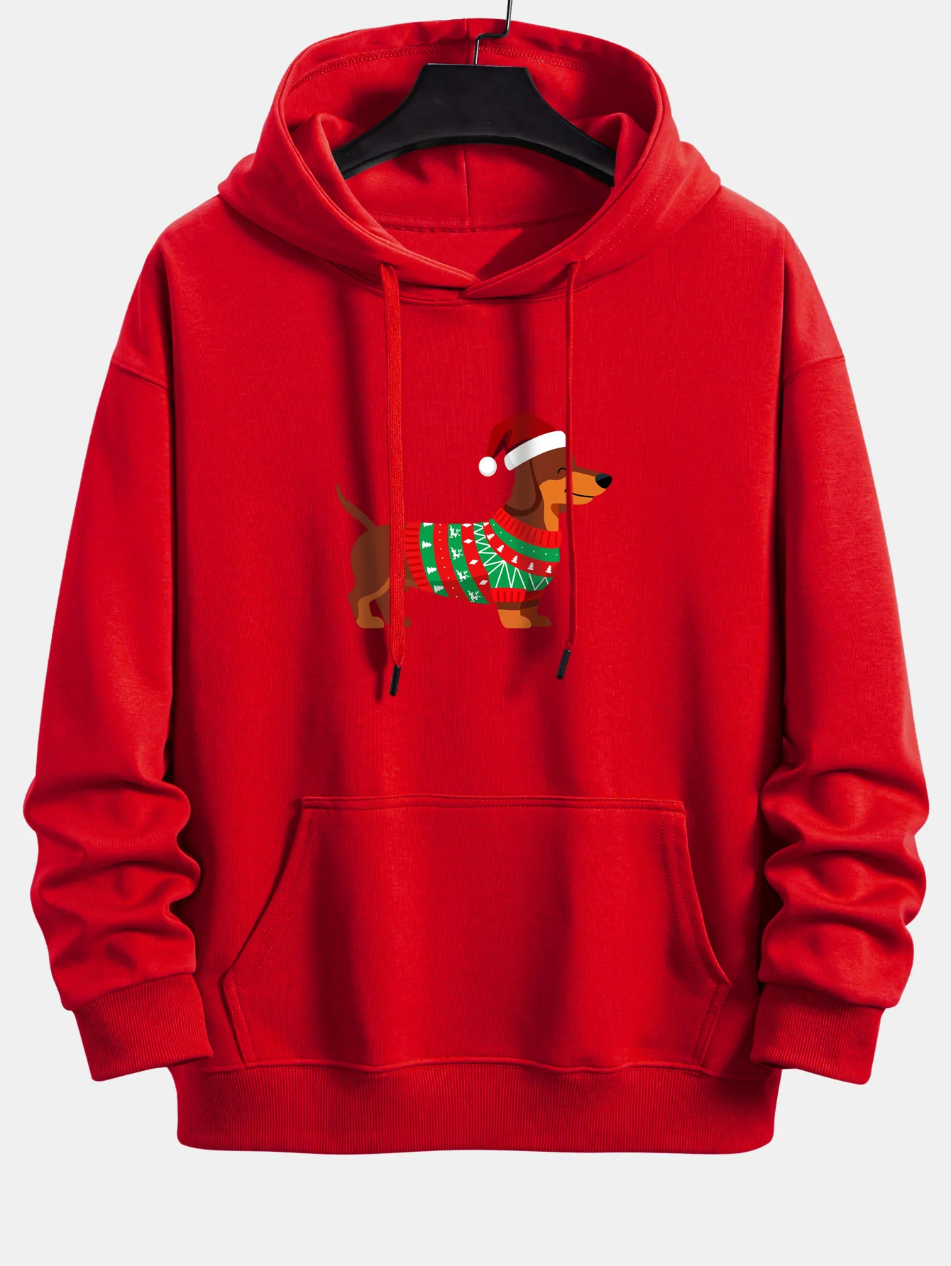 Christmas Dachshund Print Relax Fit Hoodie - Image 5