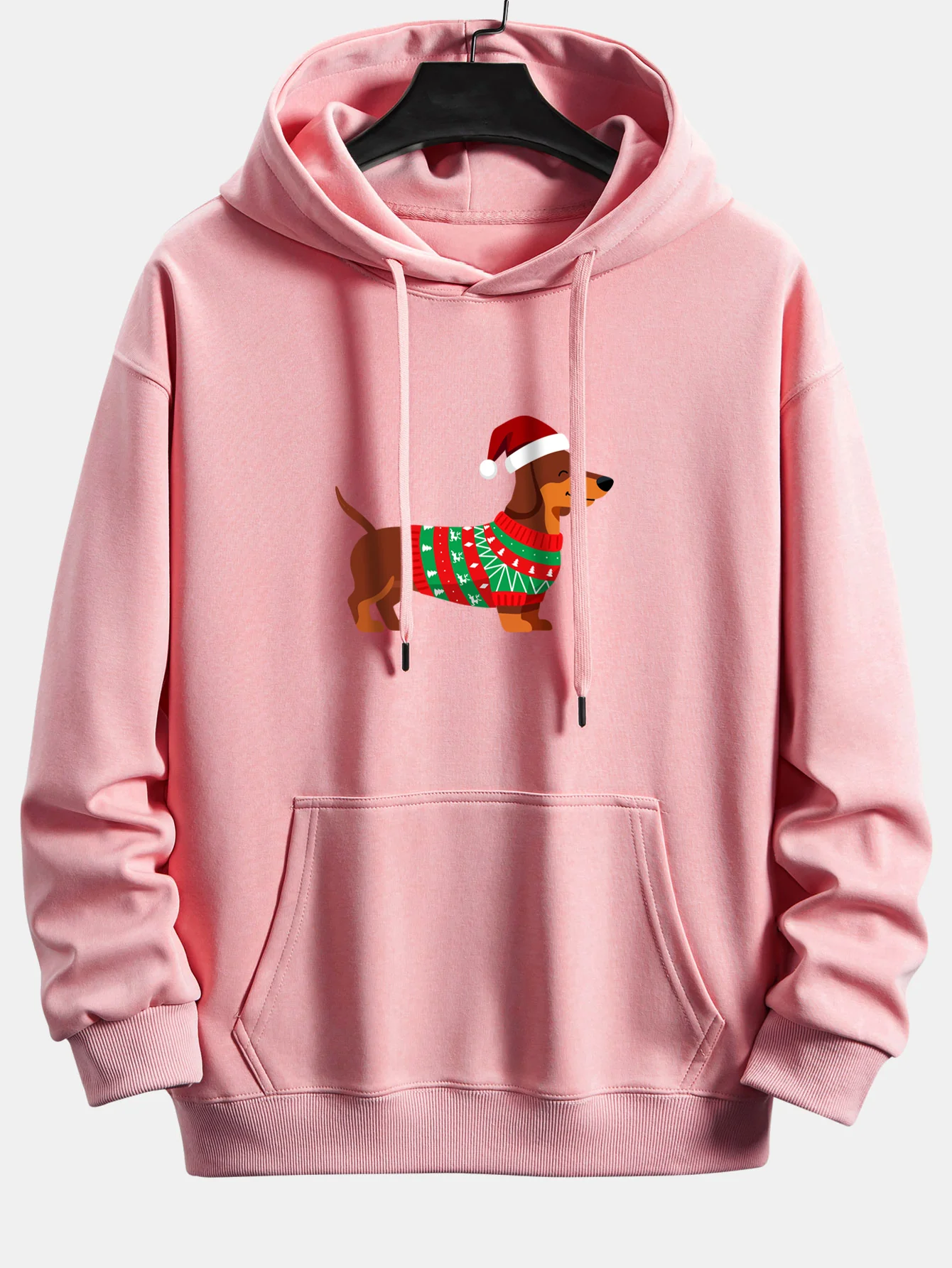 Christmas Dachshund Print Relax Fit Hoodie - Image 9