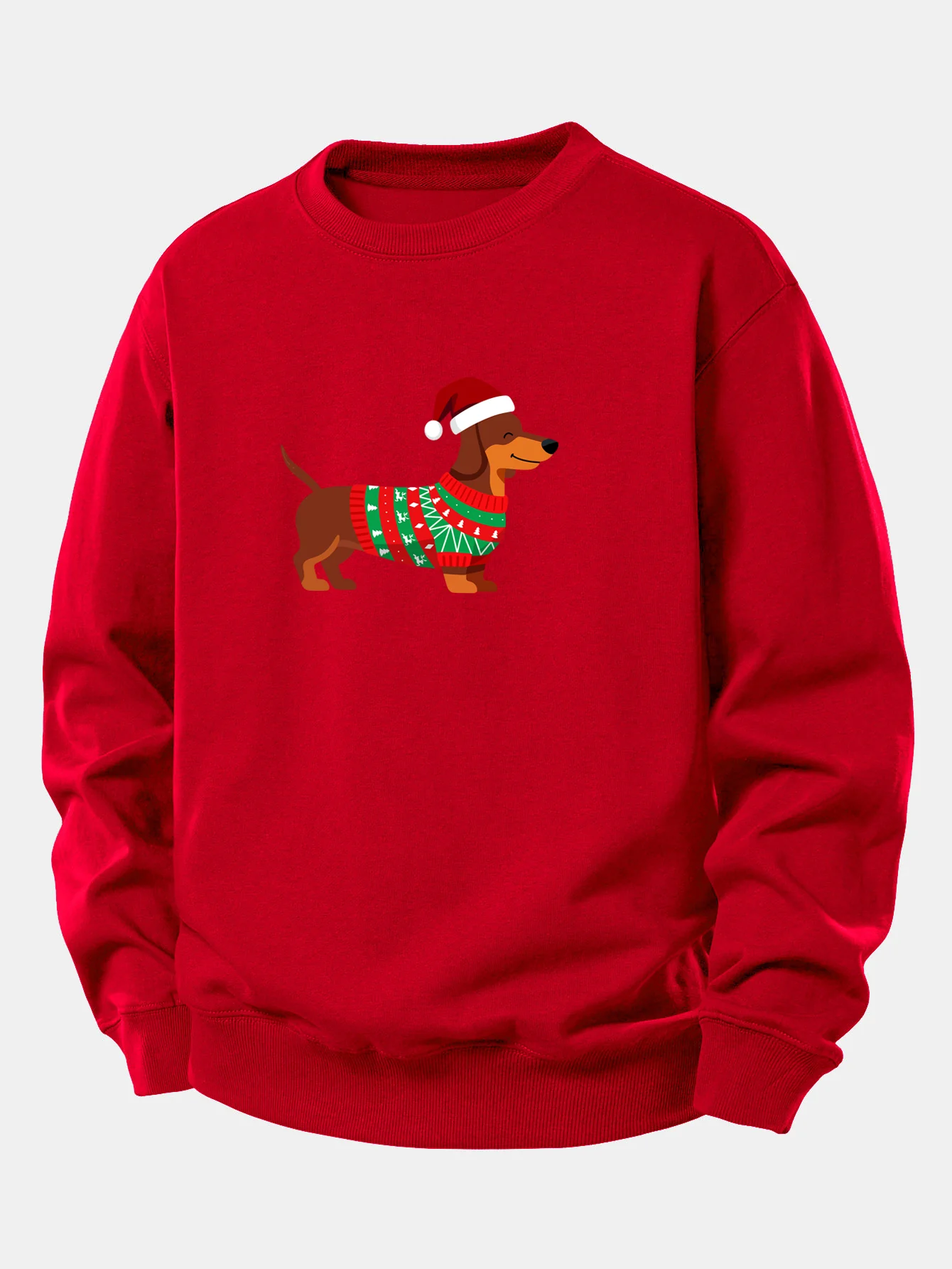 Christmas Dachshund Print Relax Fit Sweatshirt - Image 10