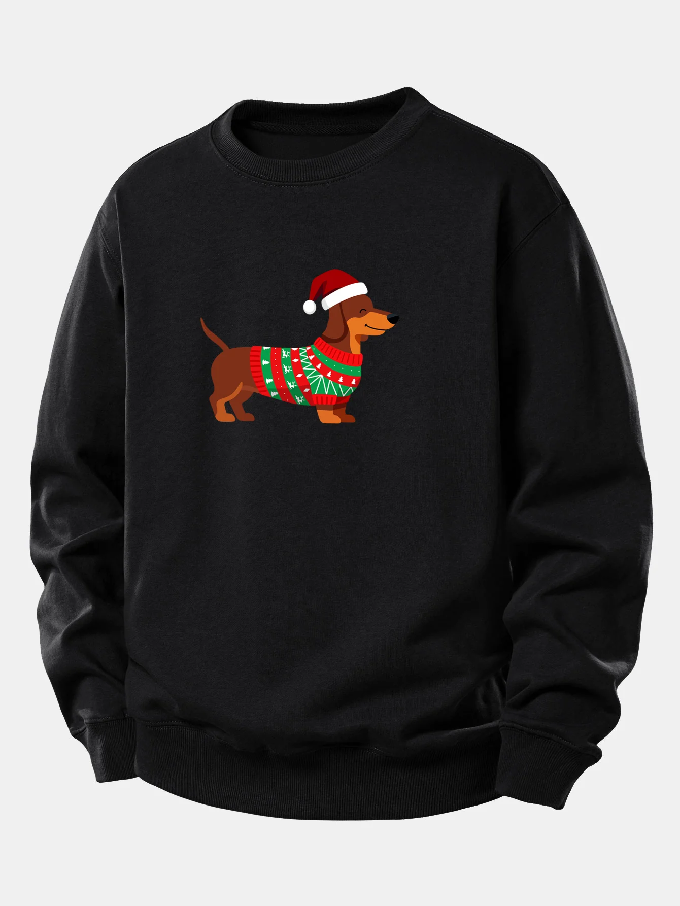 Christmas Dachshund Print Relax Fit Sweatshirt - Image 2