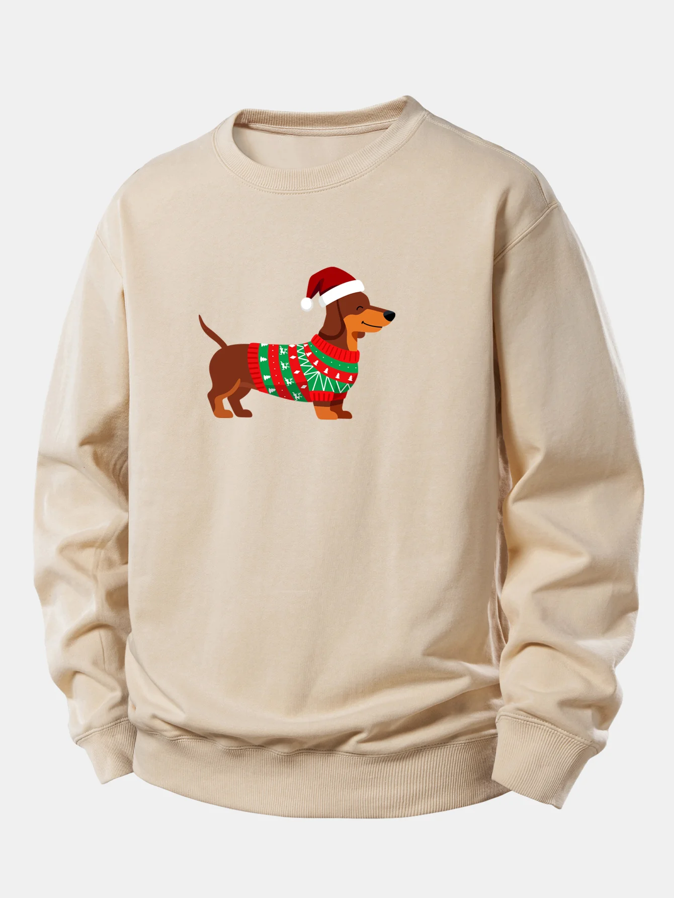 Christmas Dachshund Print Relax Fit Sweatshirt - Image 3