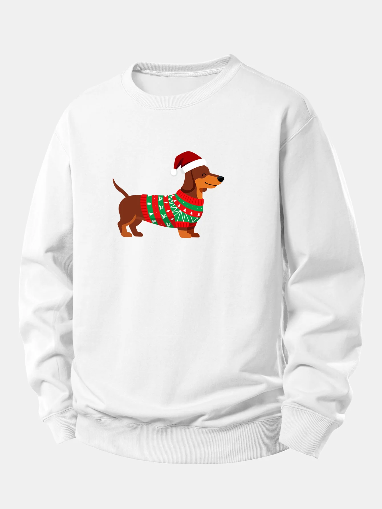 Christmas Dachshund Print Relax Fit Sweatshirt - Image 4