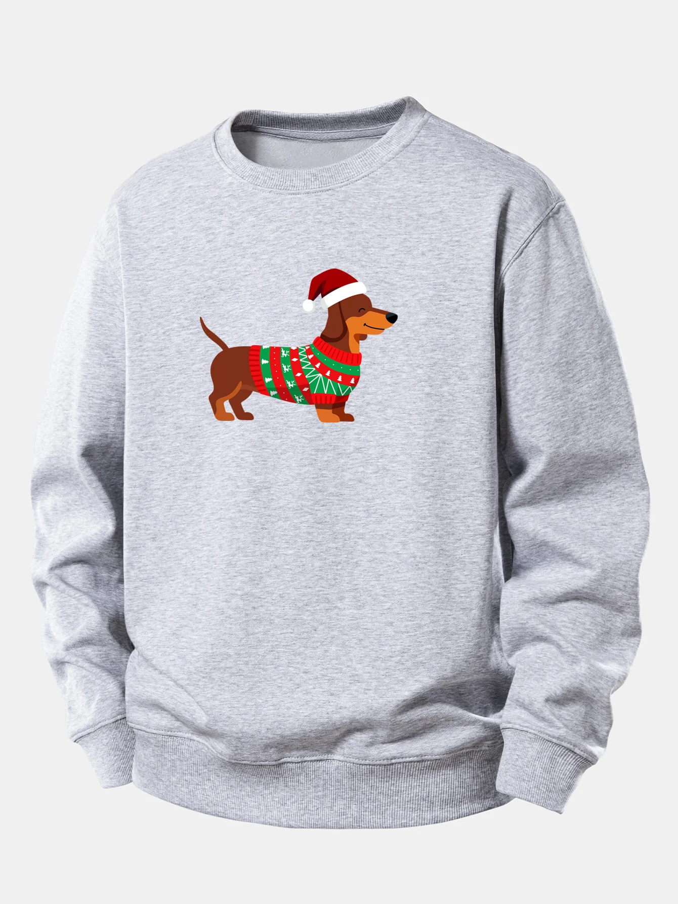 Christmas Dachshund Print Relax Fit Sweatshirt - Image 5