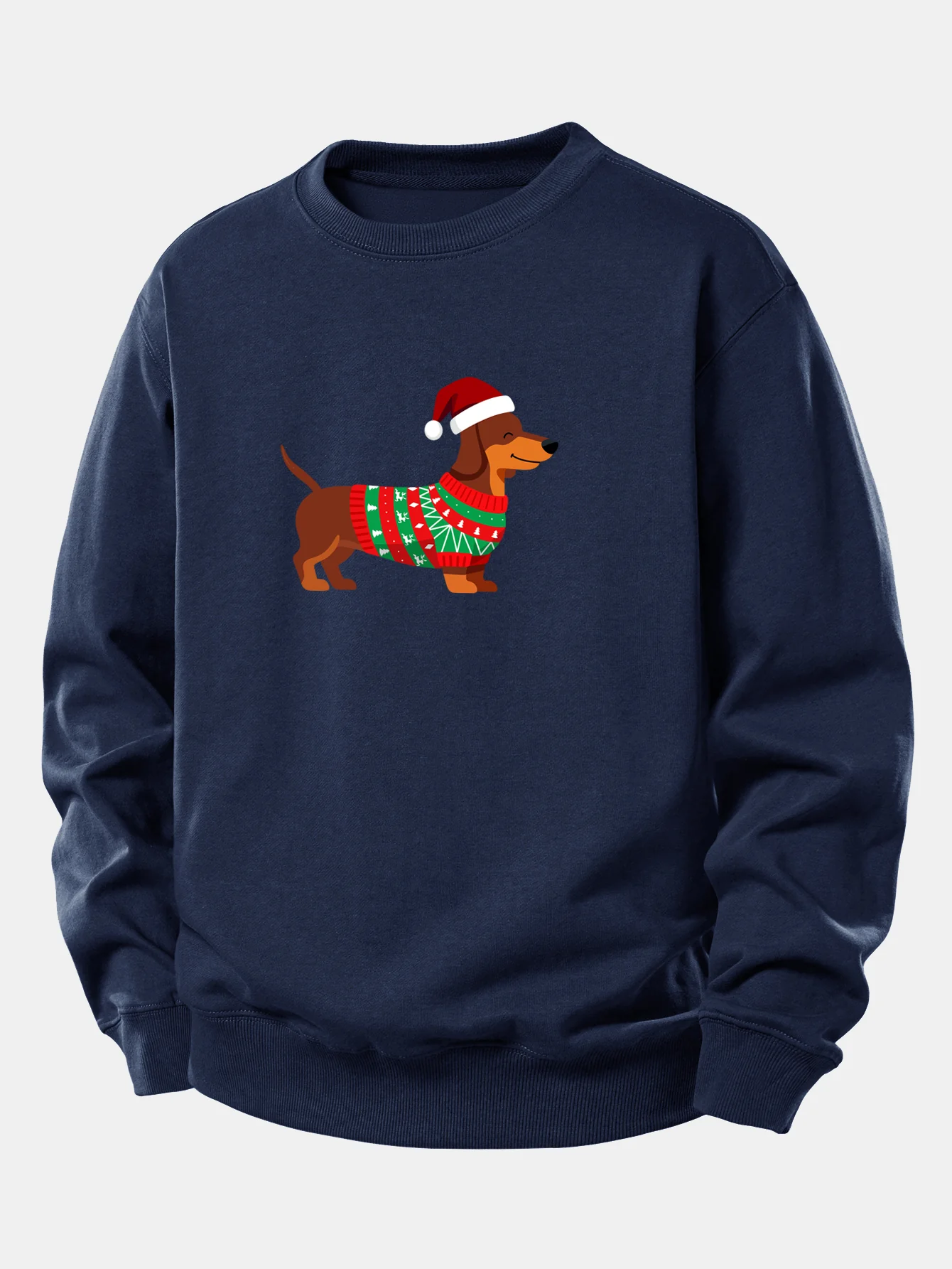 Christmas Dachshund Print Relax Fit Sweatshirt - Image 6