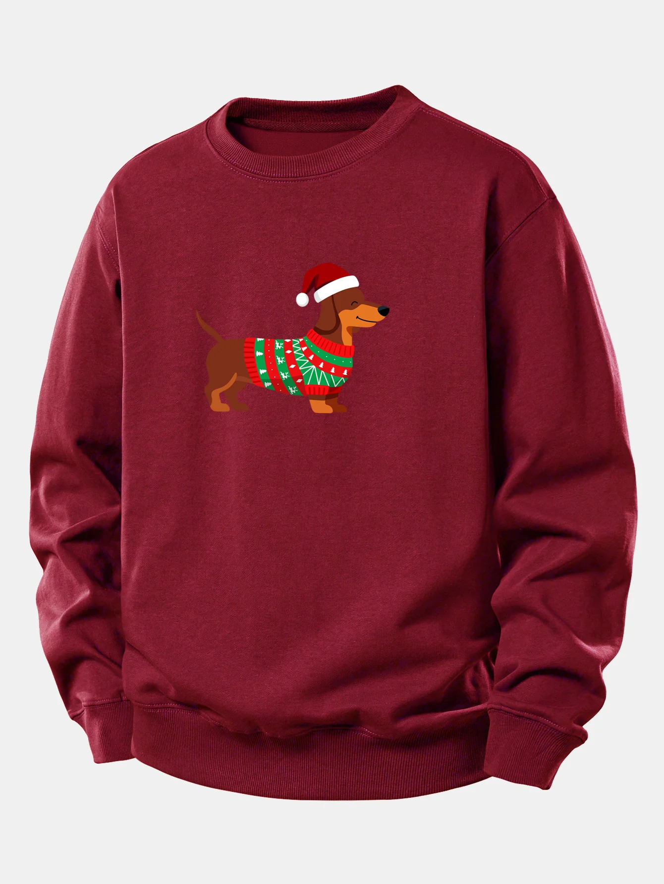 Christmas Dachshund Print Relax Fit Sweatshirt - Image 7