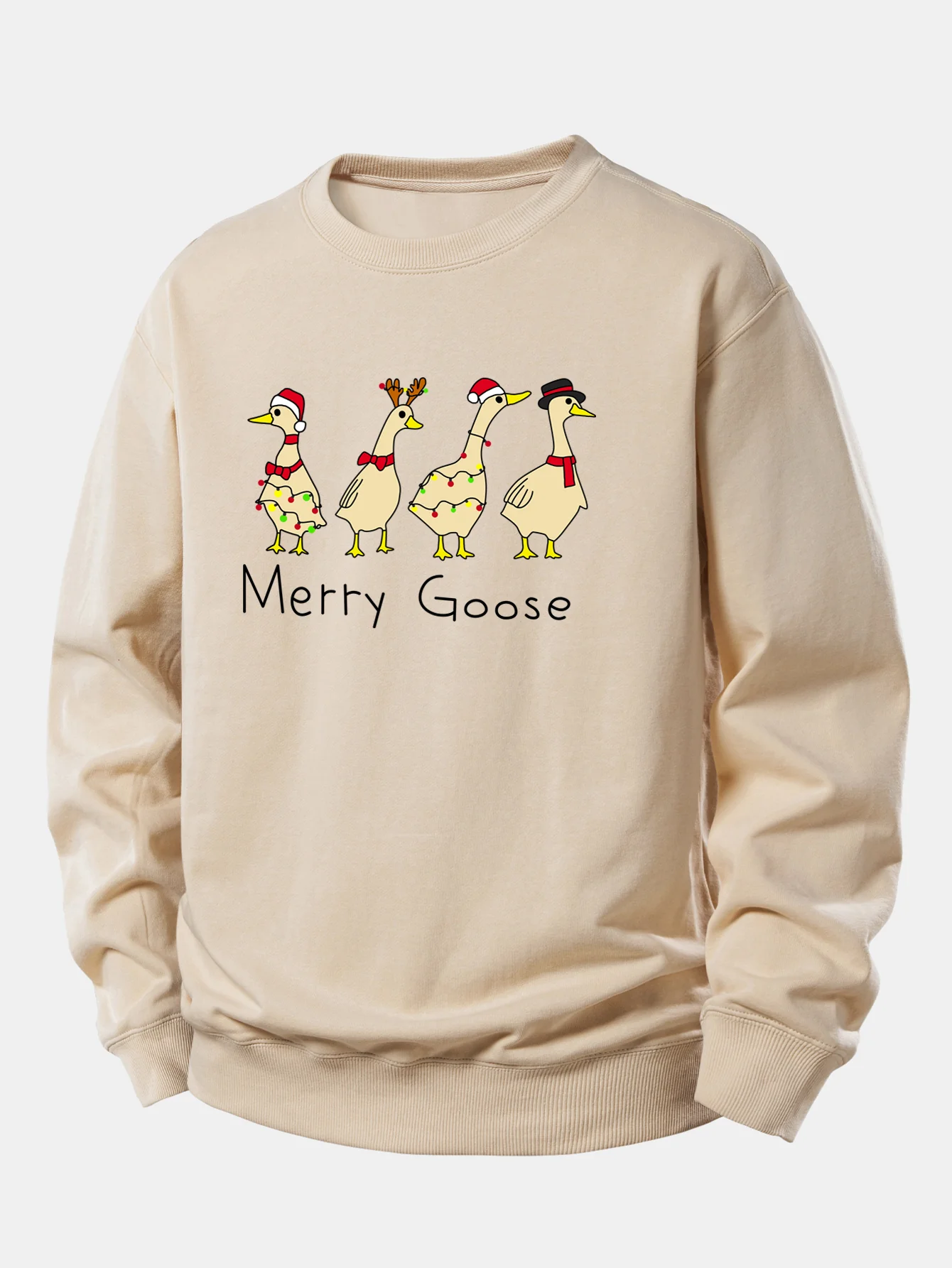 Weihnachtsente Druck Locker Geschnittenes Sweatshirt - Image 10