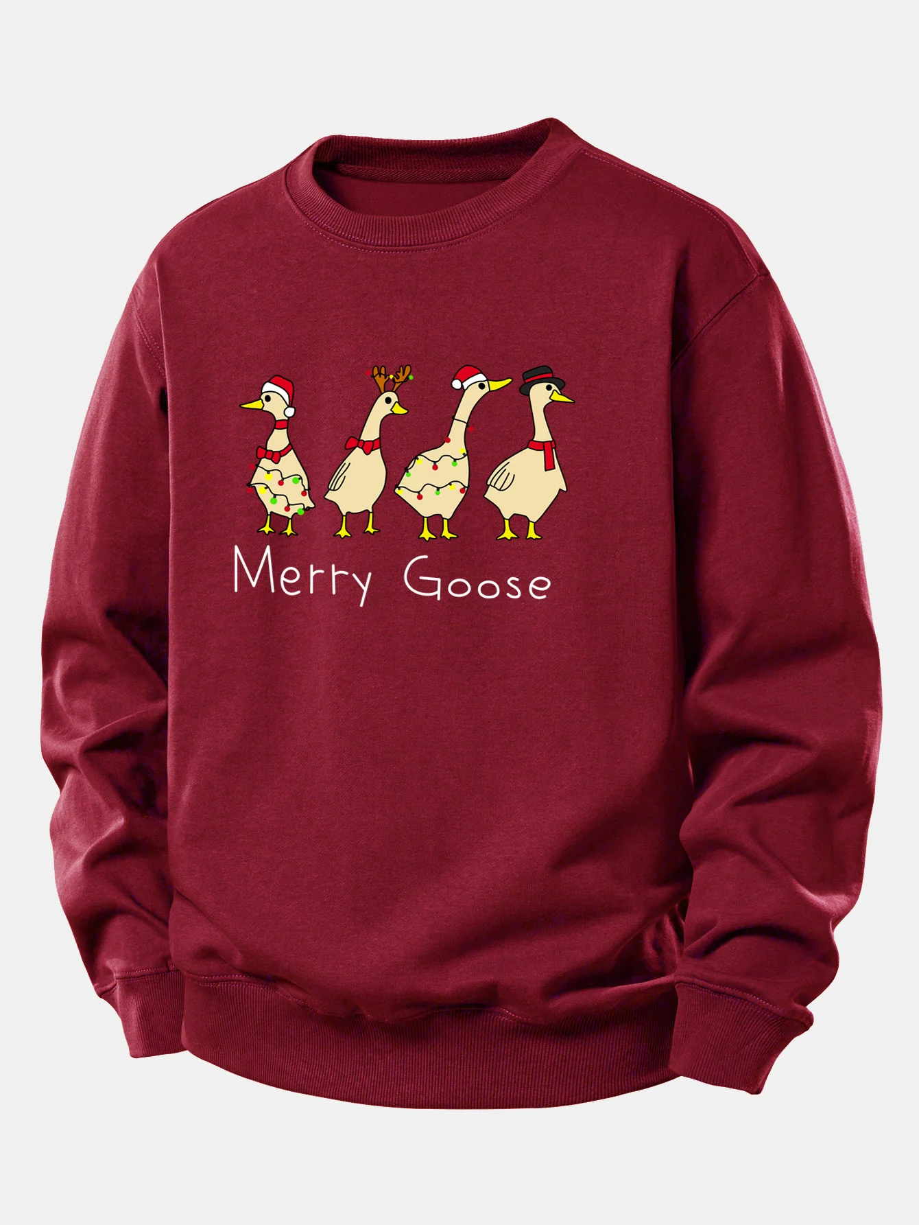 Weihnachtsente Druck Locker Geschnittenes Sweatshirt - Image 4