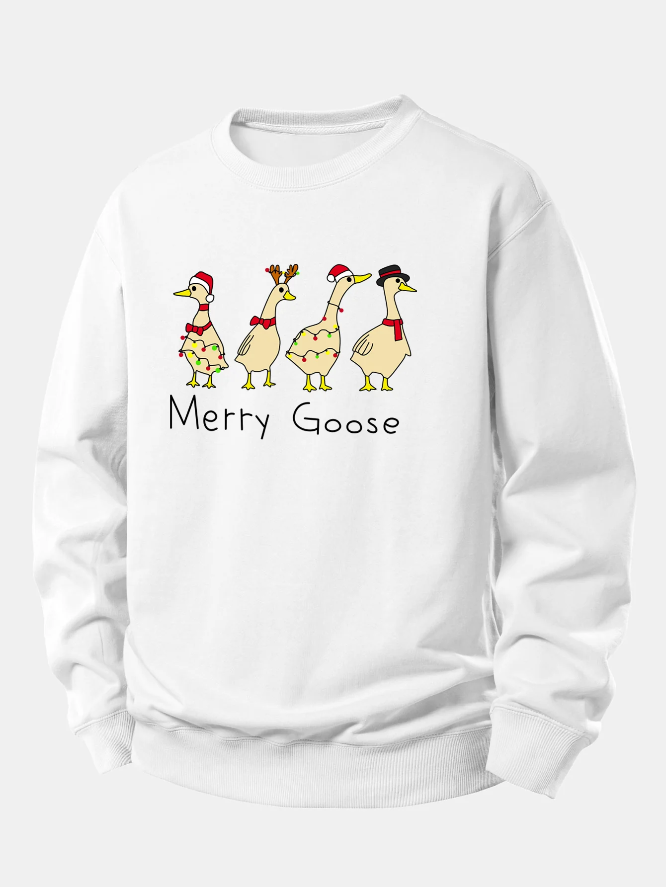 Weihnachtsente Druck Locker Geschnittenes Sweatshirt - Image 5