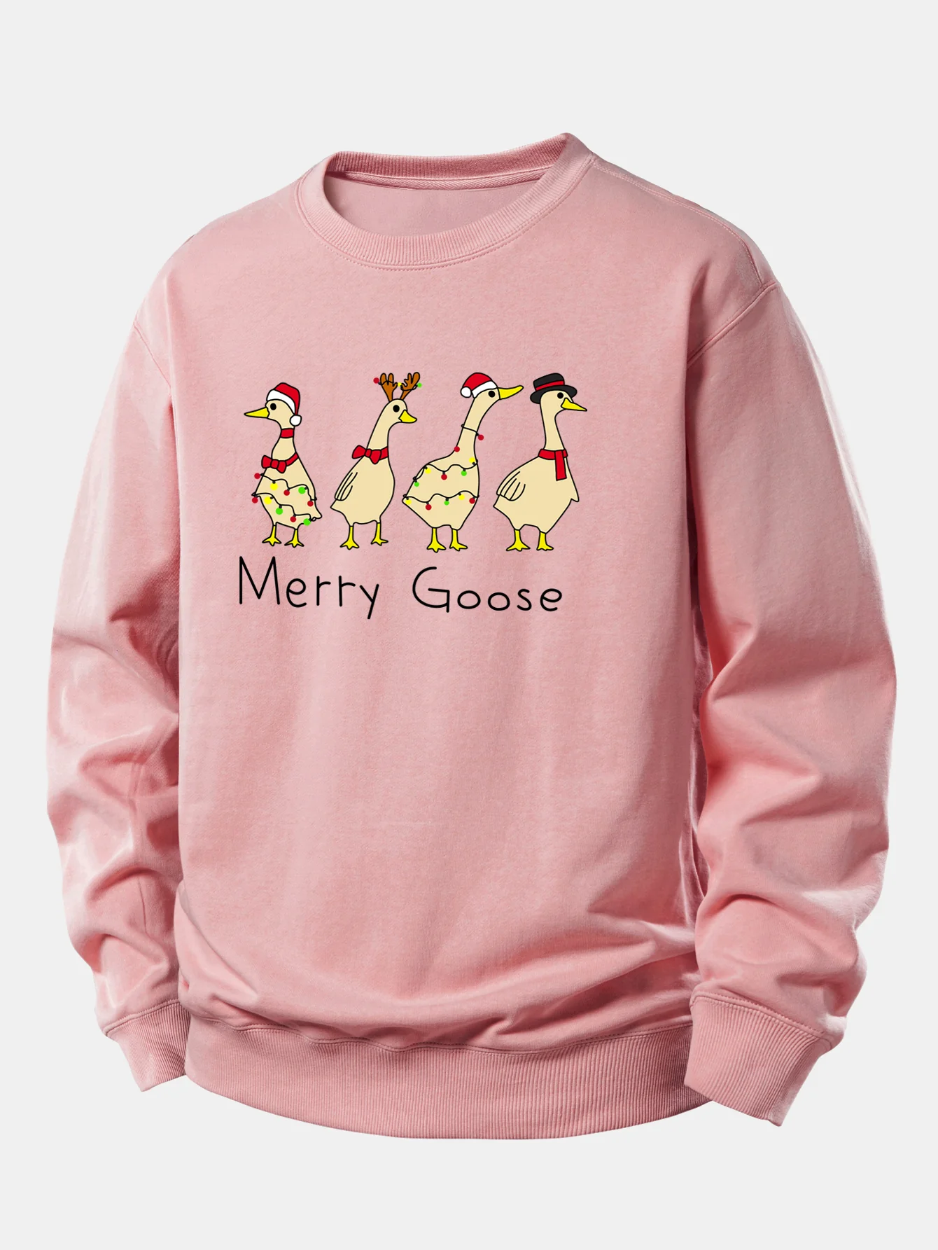 Weihnachtsente Druck Locker Geschnittenes Sweatshirt - Image 6