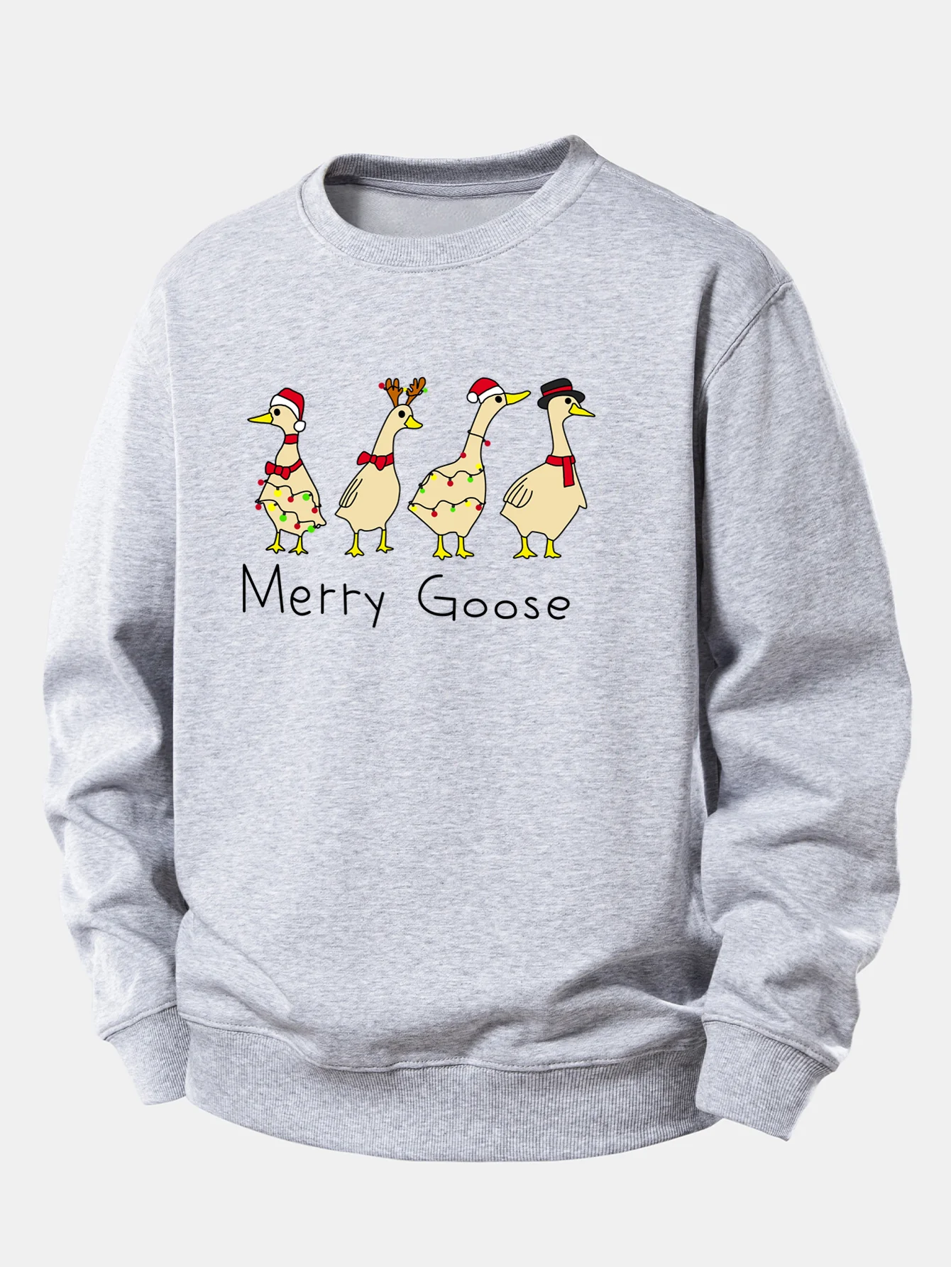 Weihnachtsente Druck Locker Geschnittenes Sweatshirt - Image 7