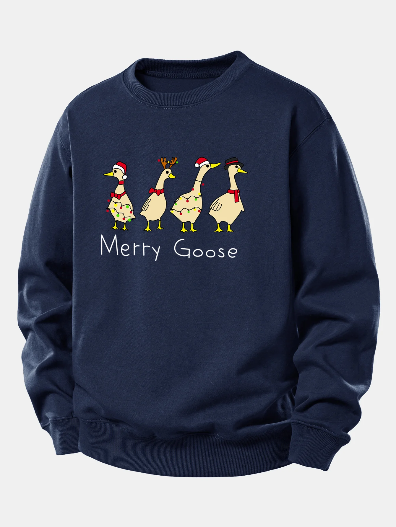 Weihnachtsente Druck Locker Geschnittenes Sweatshirt - Image 8