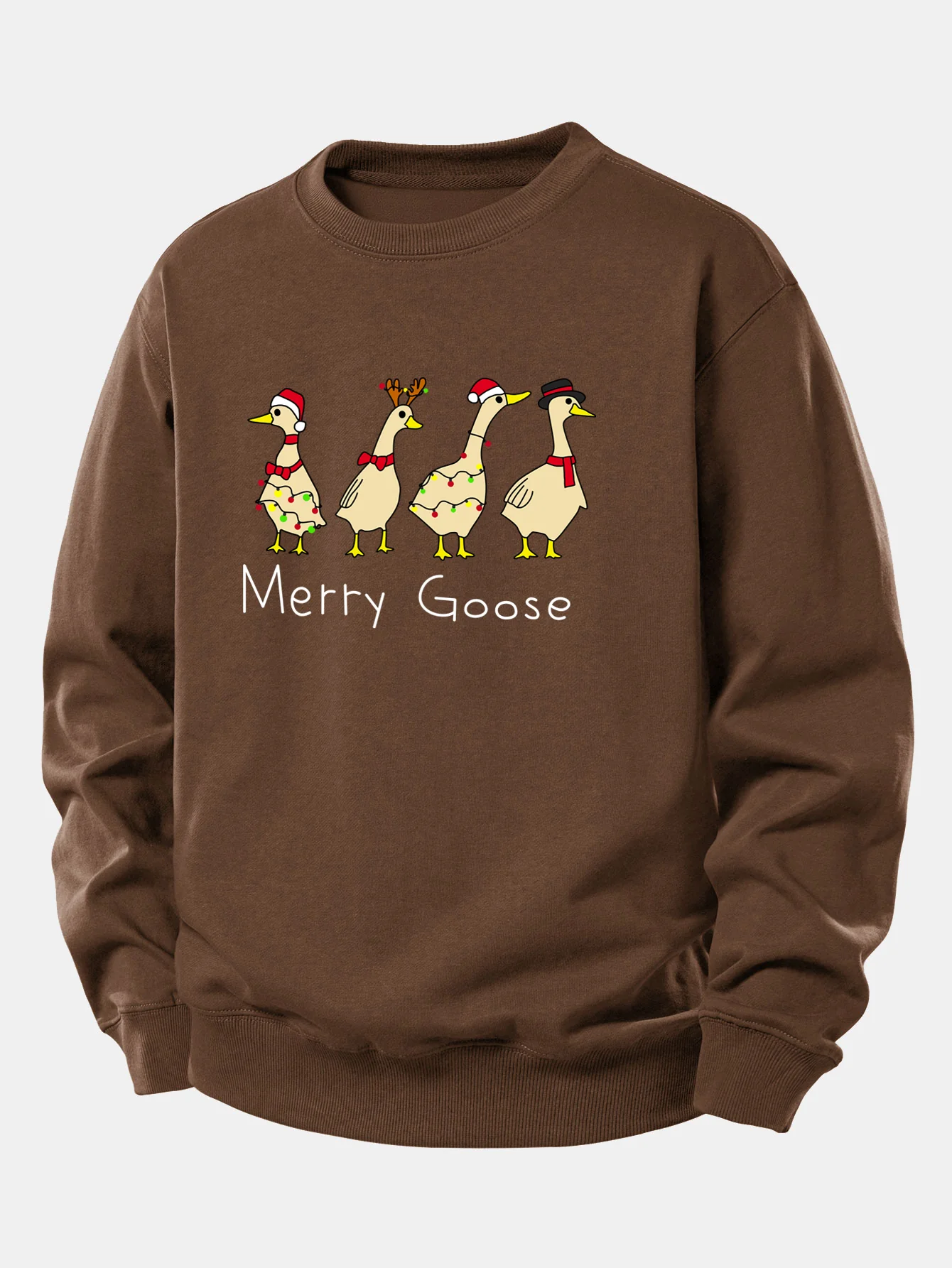 Weihnachtsente Druck Locker Geschnittenes Sweatshirt - Image 9