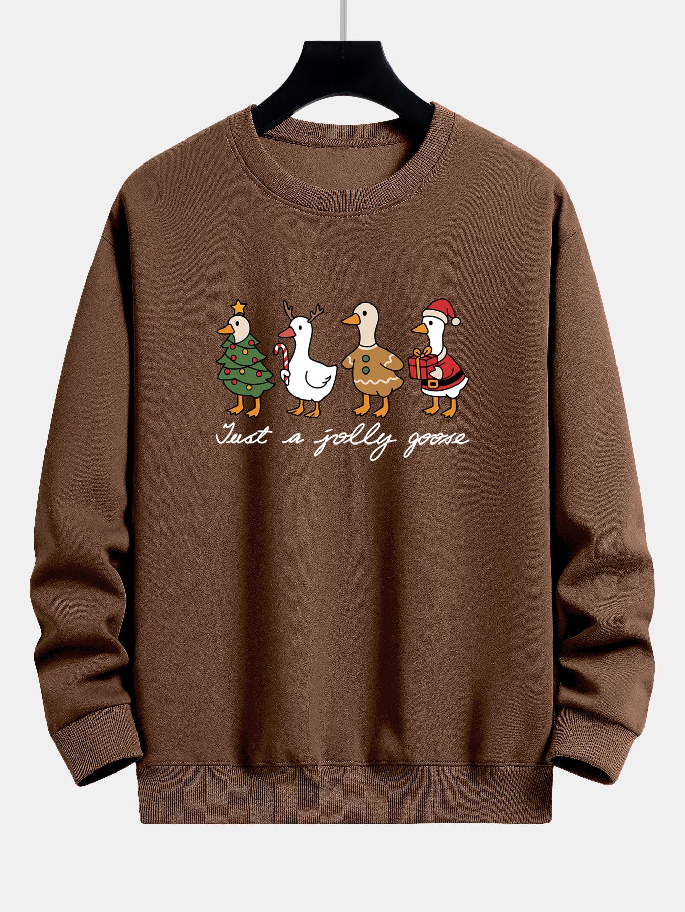Weihnachtsente Druck Locker Geschnittenes Sweatshirt - Image 10