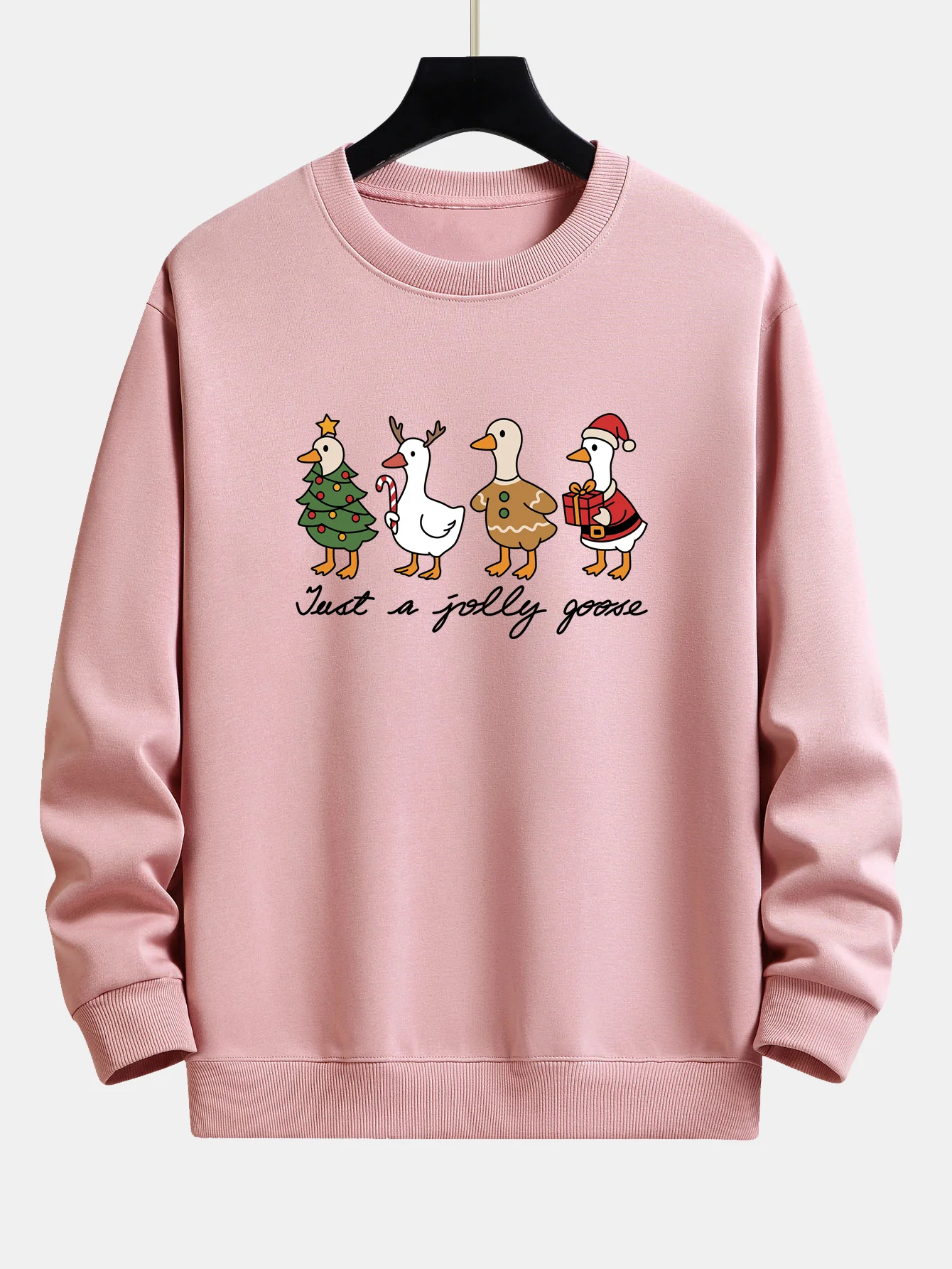 Weihnachtsente Druck Locker Geschnittenes Sweatshirt - Image 5