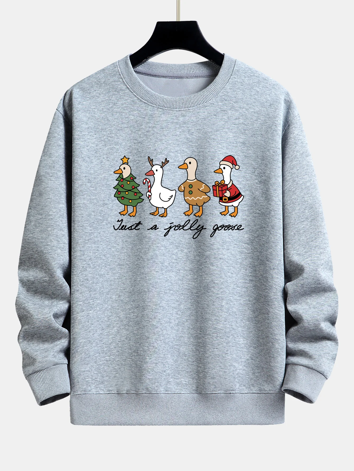 Weihnachtsente Druck Locker Geschnittenes Sweatshirt - Image 7